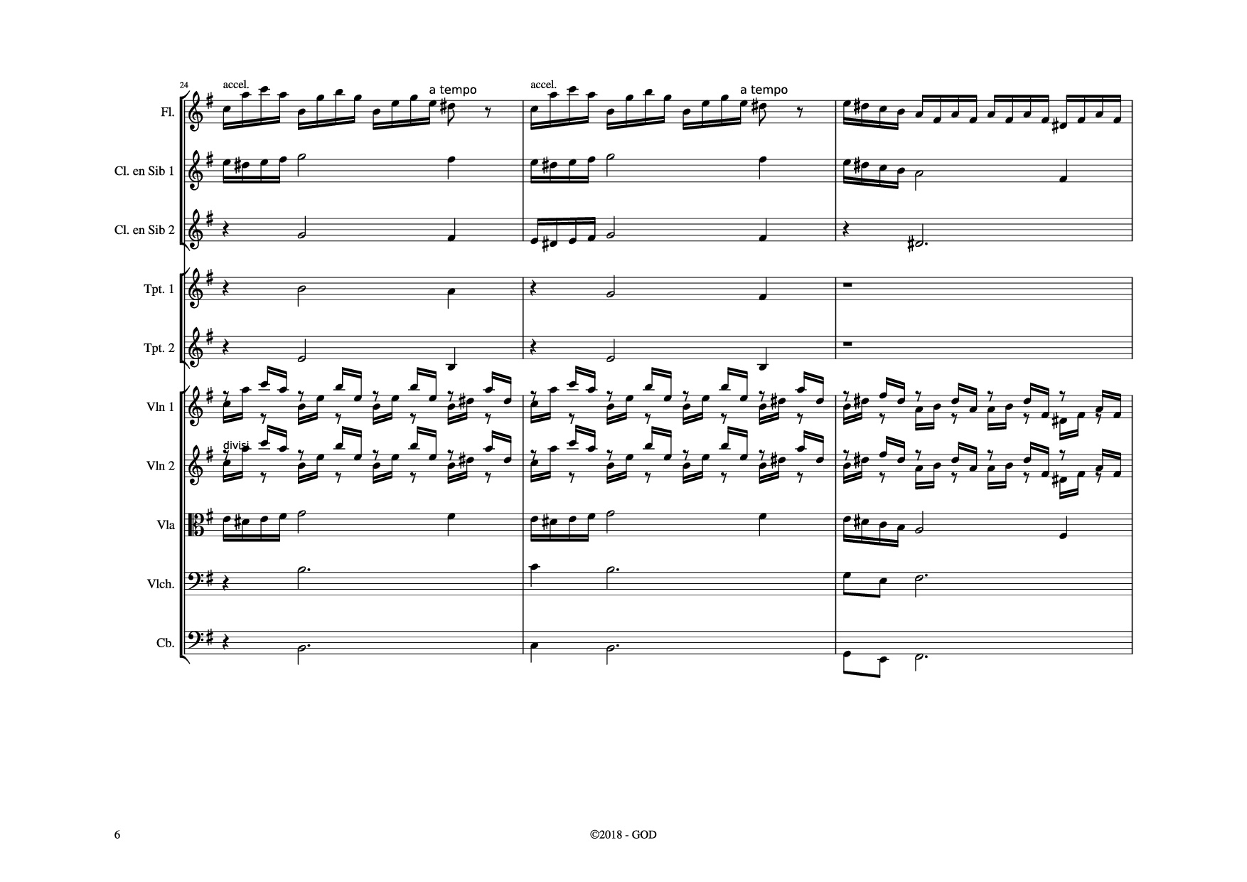 Page 6 of the piano sheet music PDF – El Cóndor Pasa Violin by Daniel Alomía Robles (1871 - 1942