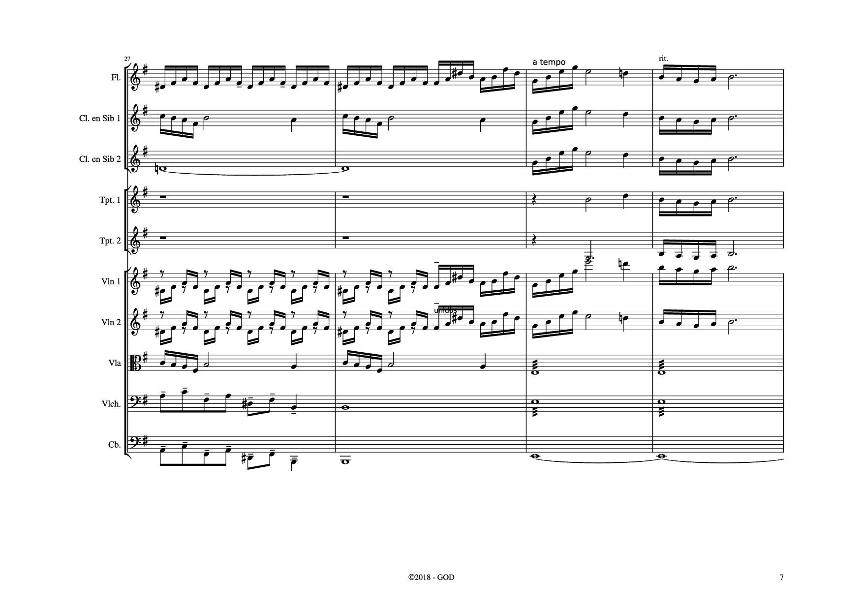 Page 7 of the piano sheet music PDF – El Cóndor Pasa Violin by Daniel Alomía Robles (1871 - 1942