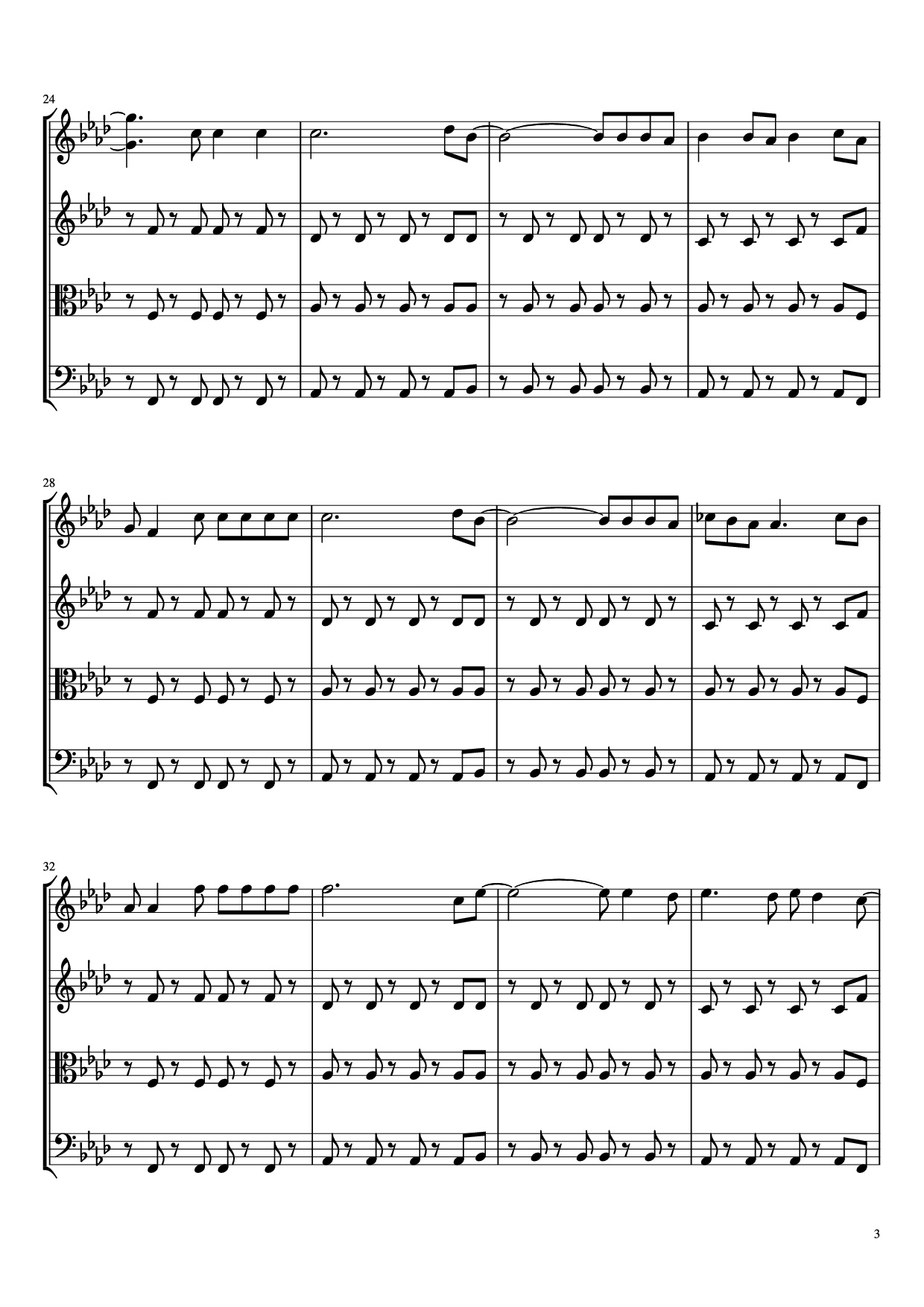 Page 3 of the piano sheet music PDF – Viva La Vida - String Quartet Violin by Coldplay Arr. TemmieTheMusicMaster