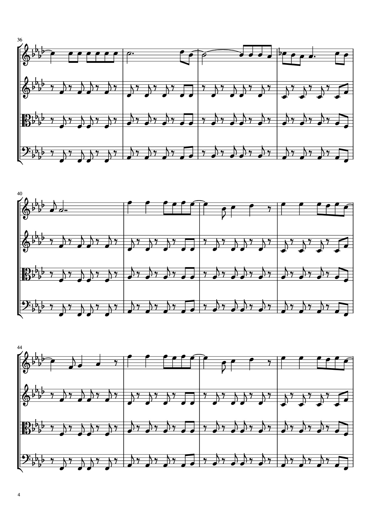 Page 4 of the piano sheet music PDF – Viva La Vida - String Quartet Violin by Coldplay Arr. TemmieTheMusicMaster