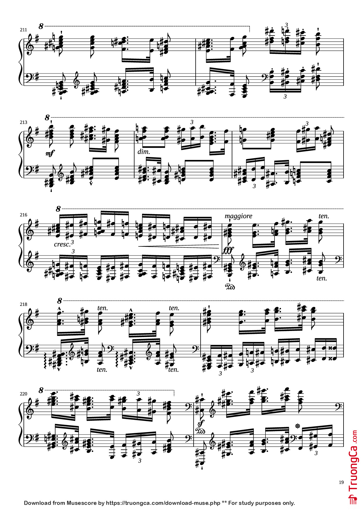 Page 19 of the piano sheet music PDF Piano – Étude in E Minor Piano by Charles-Valentin Alkan