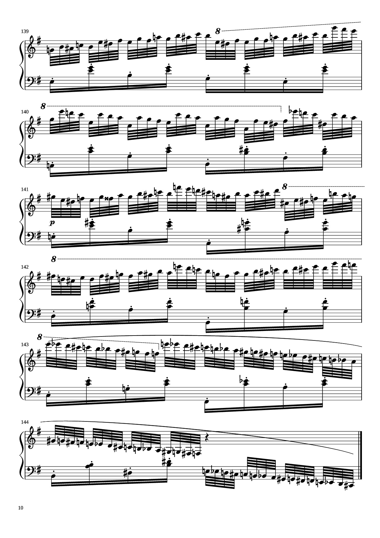 Page 10 of the piano sheet music PDF Piano – Étude in E Minor Piano by Charles-Valentin Alkan