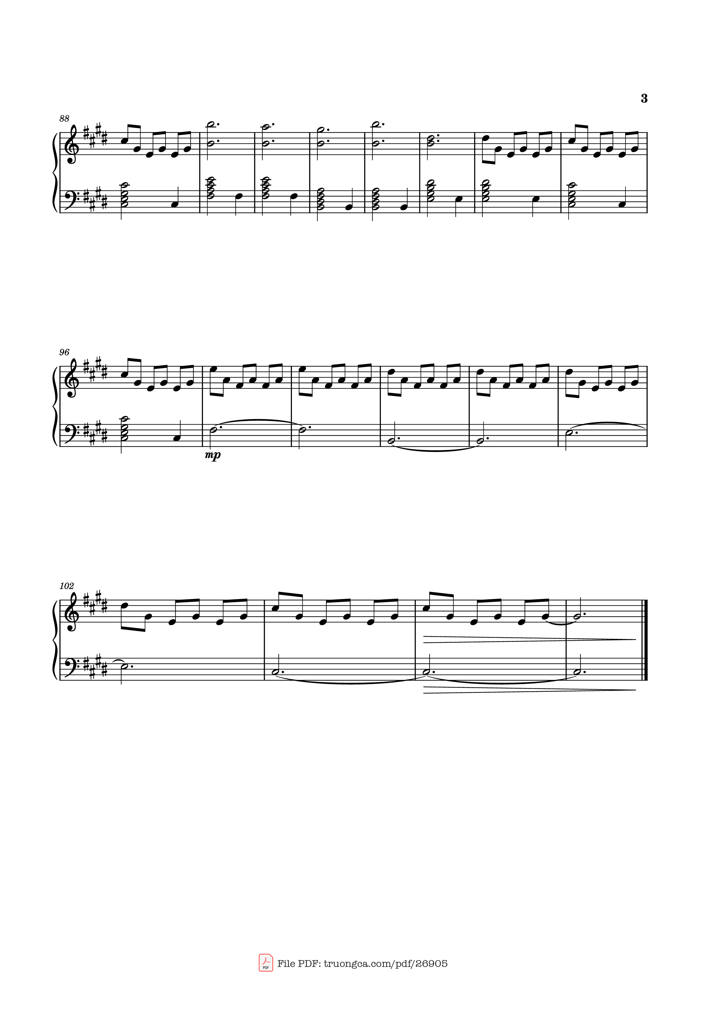 Page 3 of the piano sheet music PDF Piano – Beanie Piano by Chezile