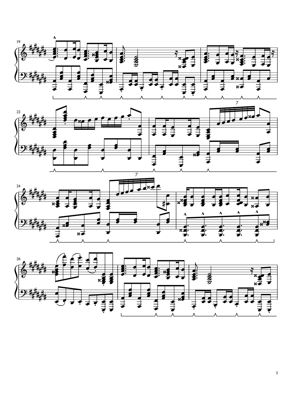 Page 3 of the piano sheet music PDF – Prince Ali Piano by F.I.R.E