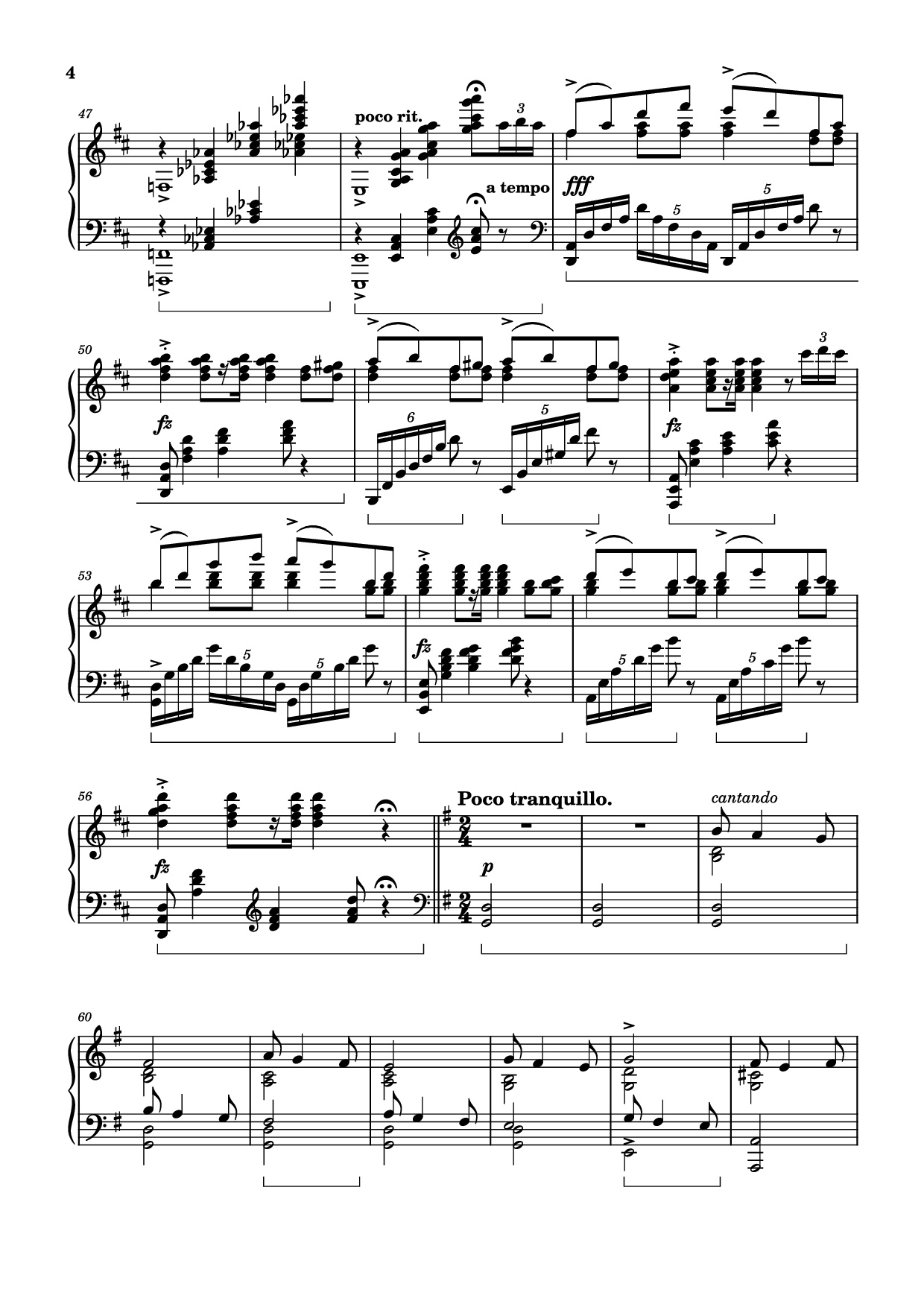 Page 4 of the piano sheet music PDF Piano – Wedding Day at Troldhaugen Piano by Vincent