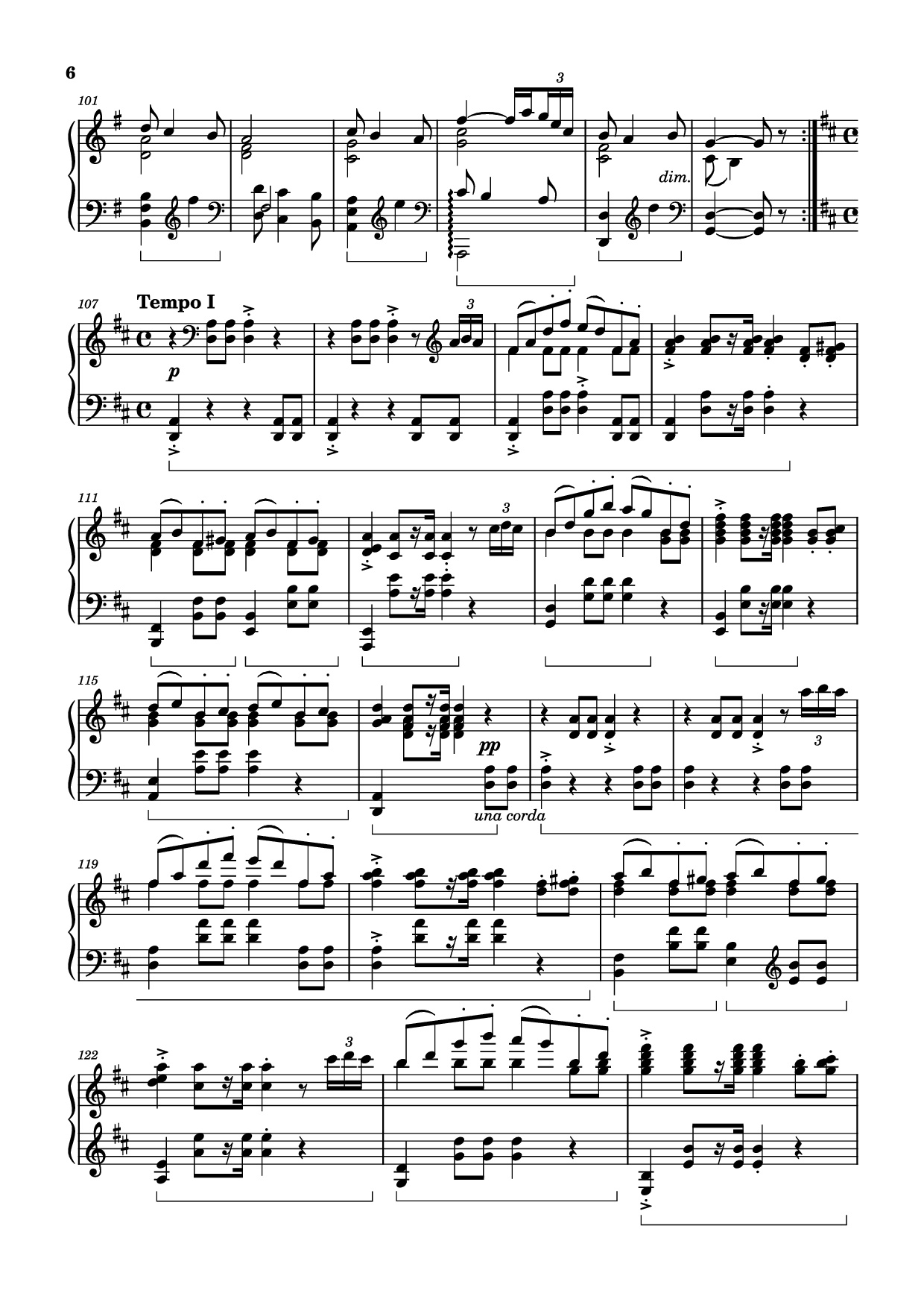 Page 6 of the piano sheet music PDF Piano – Wedding Day at Troldhaugen Piano by Vincent