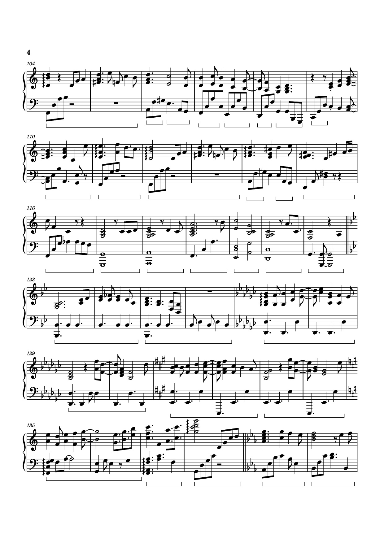 Page 4 of the piano sheet music PDF Piano – Sweet Sorrow Piano by Izumi Hirotaka