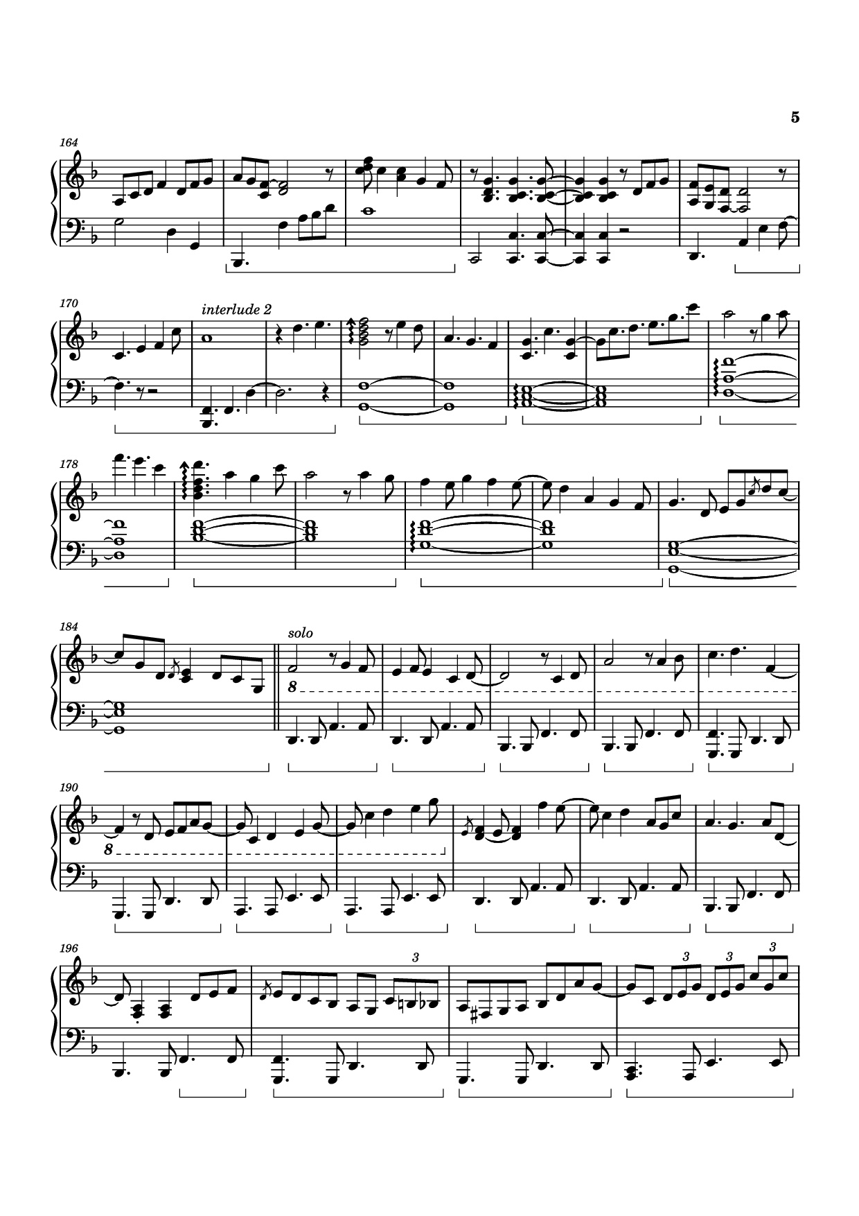 Page 5 of the piano sheet music PDF Piano – White Mane Piano by Izumi Hirotaka