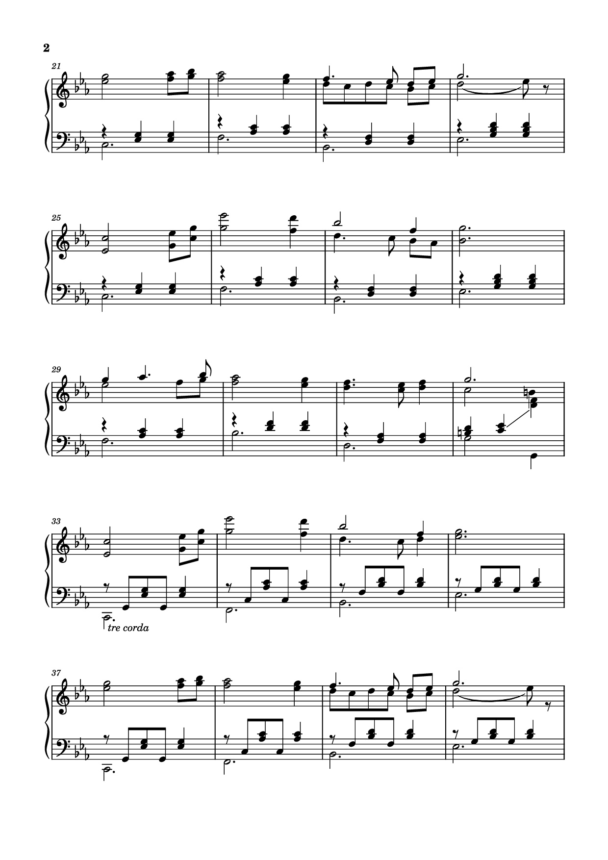 Page 2 of the piano sheet music PDF Piano – My Castle Town Piano by Toby Fox