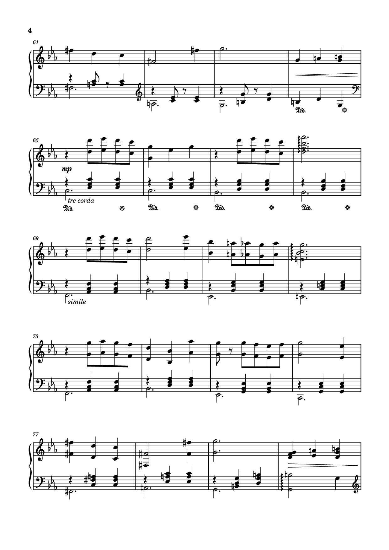 Page 4 of the piano sheet music PDF Piano – My Castle Town Piano by Toby Fox