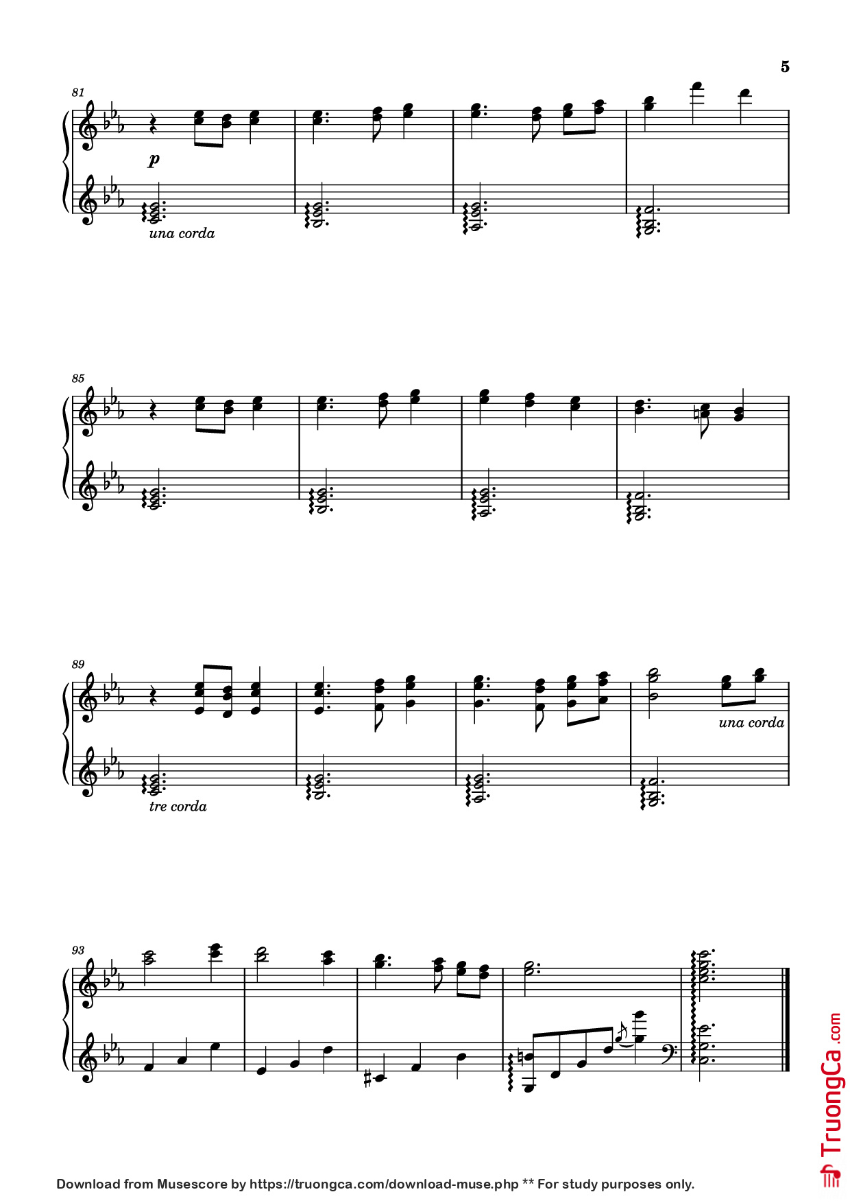 Page 5 of the piano sheet music PDF Piano – My Castle Town Piano by Toby Fox