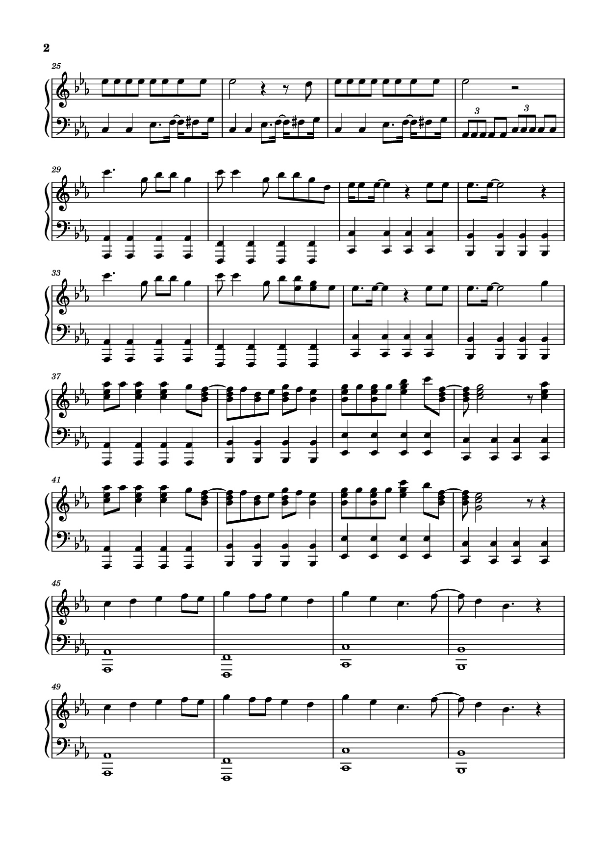 Page 2 of the piano sheet music PDF Piano – Judas Piano by Lady Gaga
