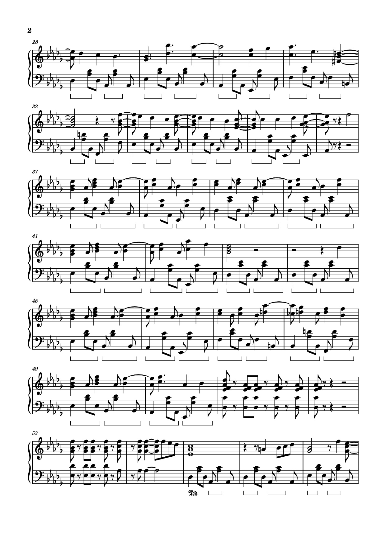 Page 2 of the piano sheet music PDF Piano – From The Start Piano by Laufey