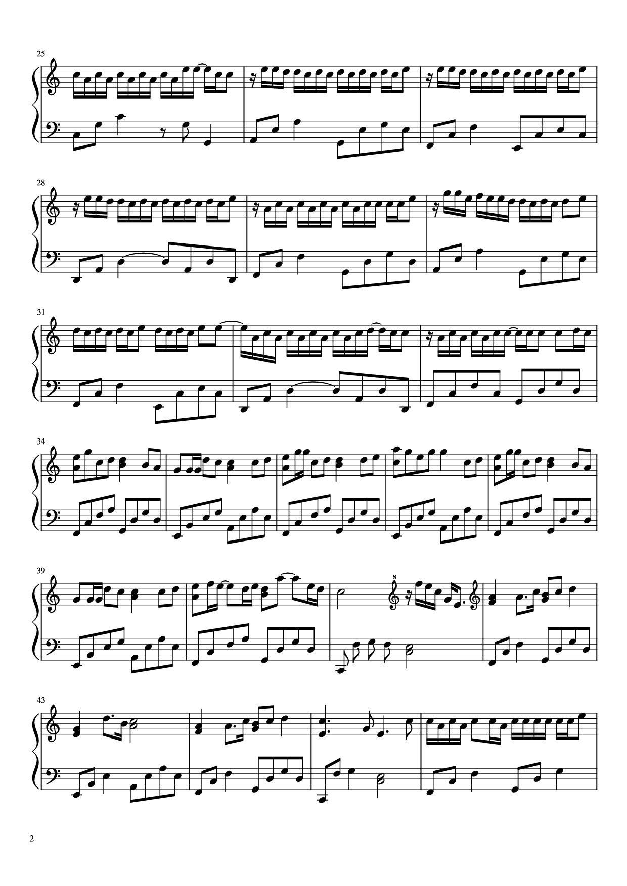Page 2 of the piano sheet music PDF Piano – 把回忆拼好给你 Gói Gọn Hồi Ức Trao Cho Anh by 王贰浪