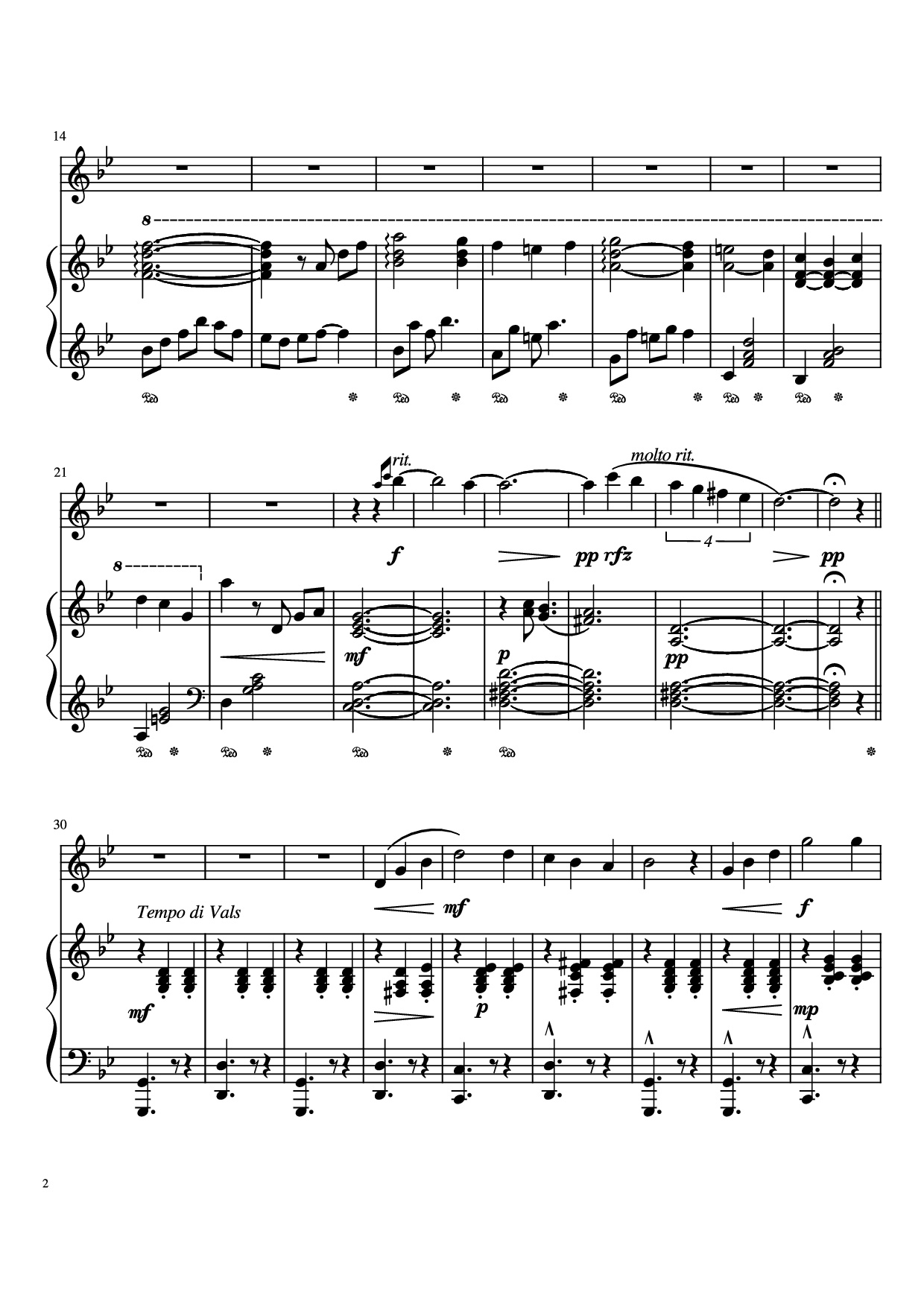 Page 2 of the piano sheet music PDF Piano – Merry Go Round Of Life Piano by Undefined
