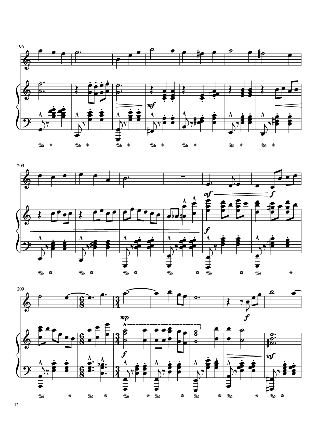 Page 12 of the piano sheet music PDF Piano – Merry Go Round Of Life Piano by Undefined
