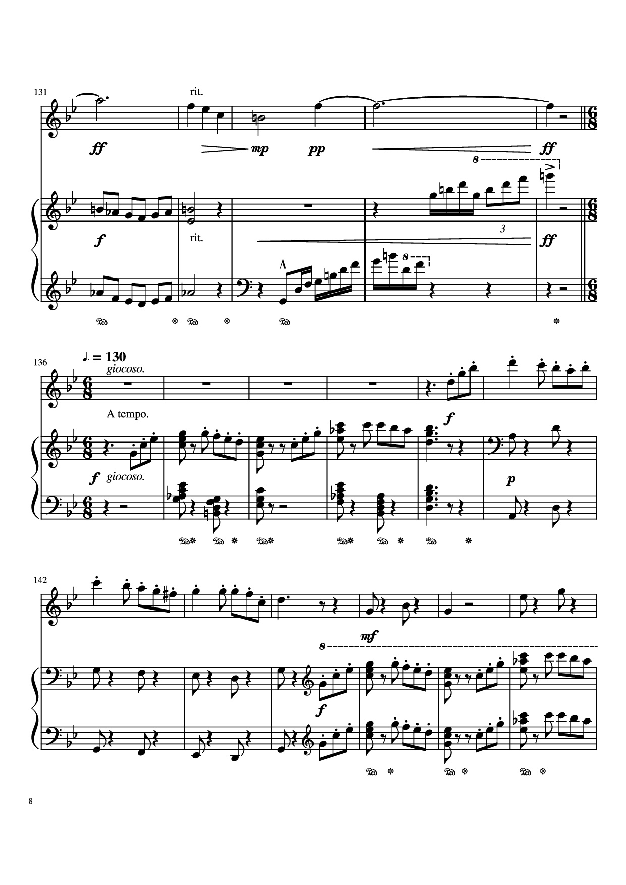 Page 8 of the piano sheet music PDF Piano – Merry Go Round Of Life Piano by Undefined