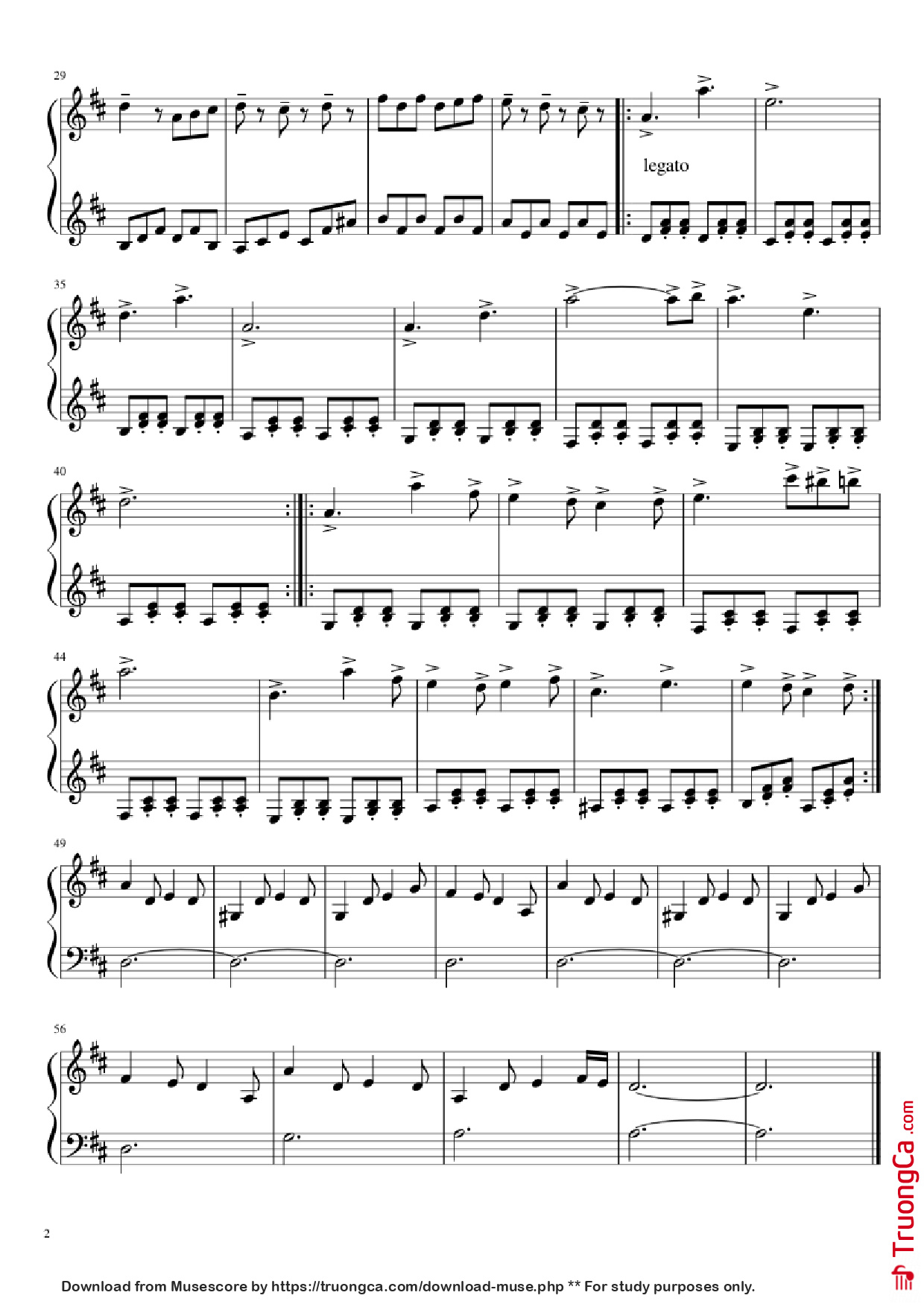 Page 2 of the piano sheet music PDF Piano – Fallen Down (Reprise) Piano by Toby Fox Arranged by : maxmic480