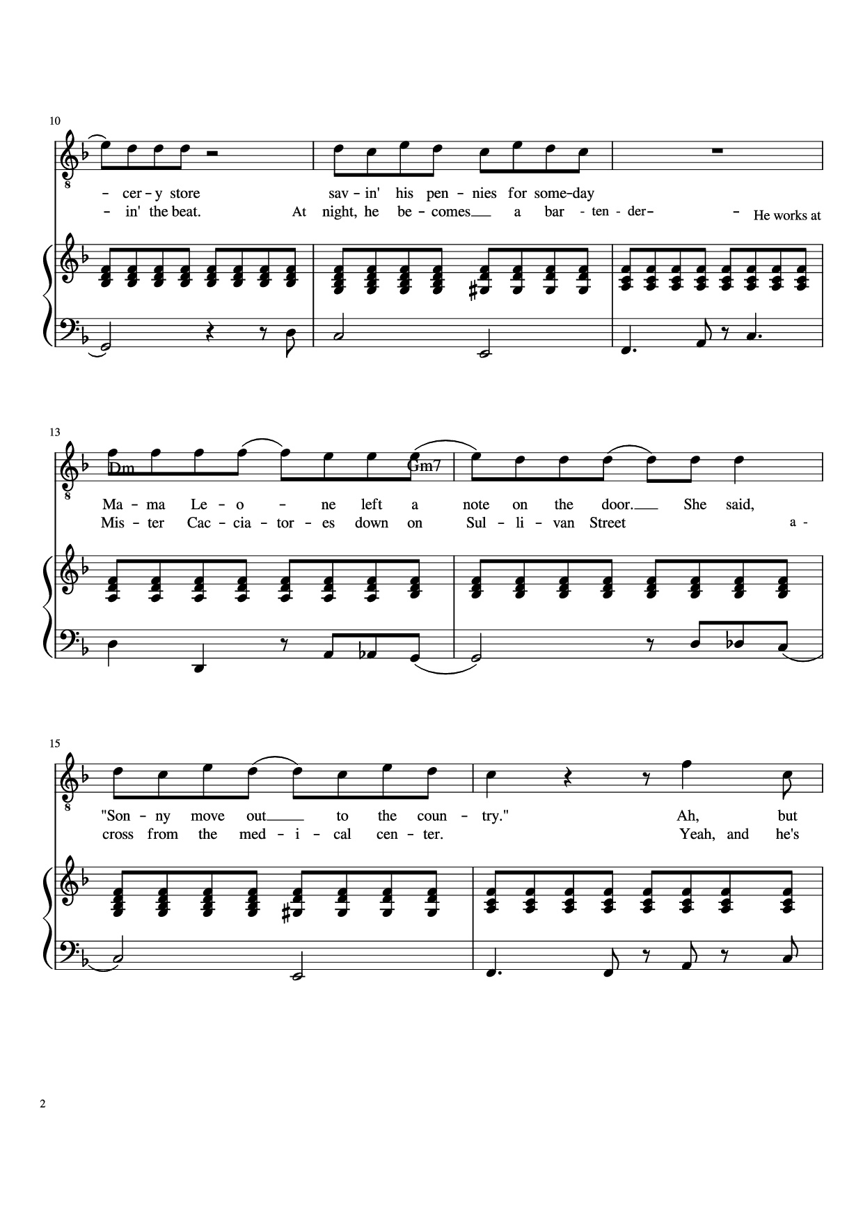 Page 2 of the piano sheet music PDF Piano – Movin