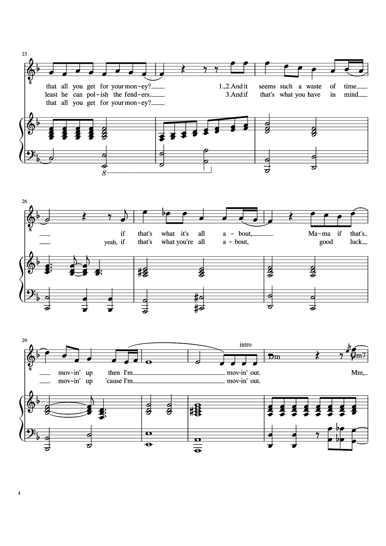 Page 4 of the piano sheet music PDF Piano – Movin