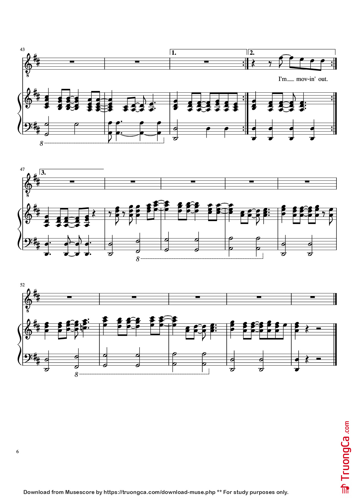 Page 6 of the piano sheet music PDF Piano – Movin