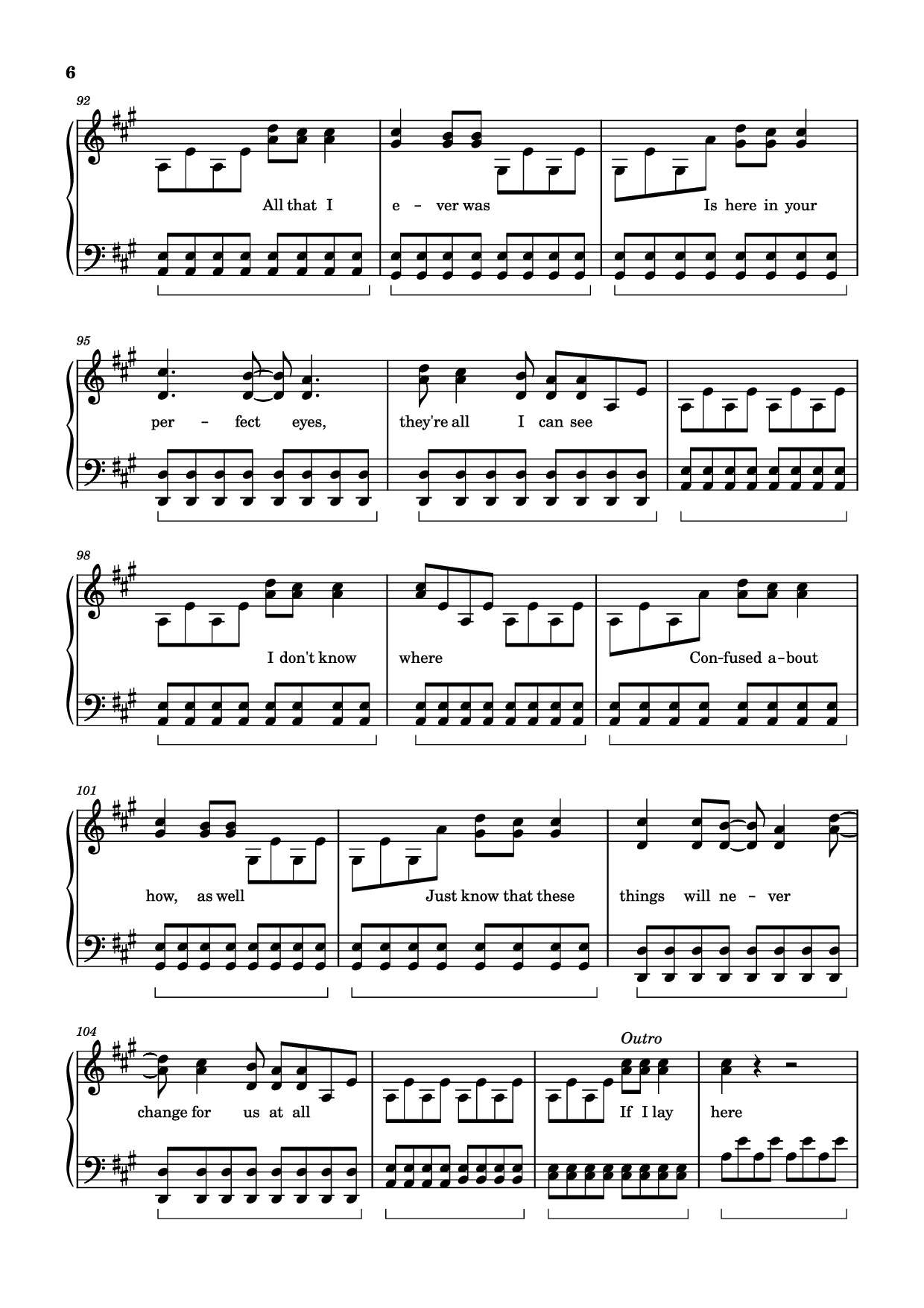 Page 6 of the piano sheet music PDF Piano – Chasing Cars Piano by Snow Patrol