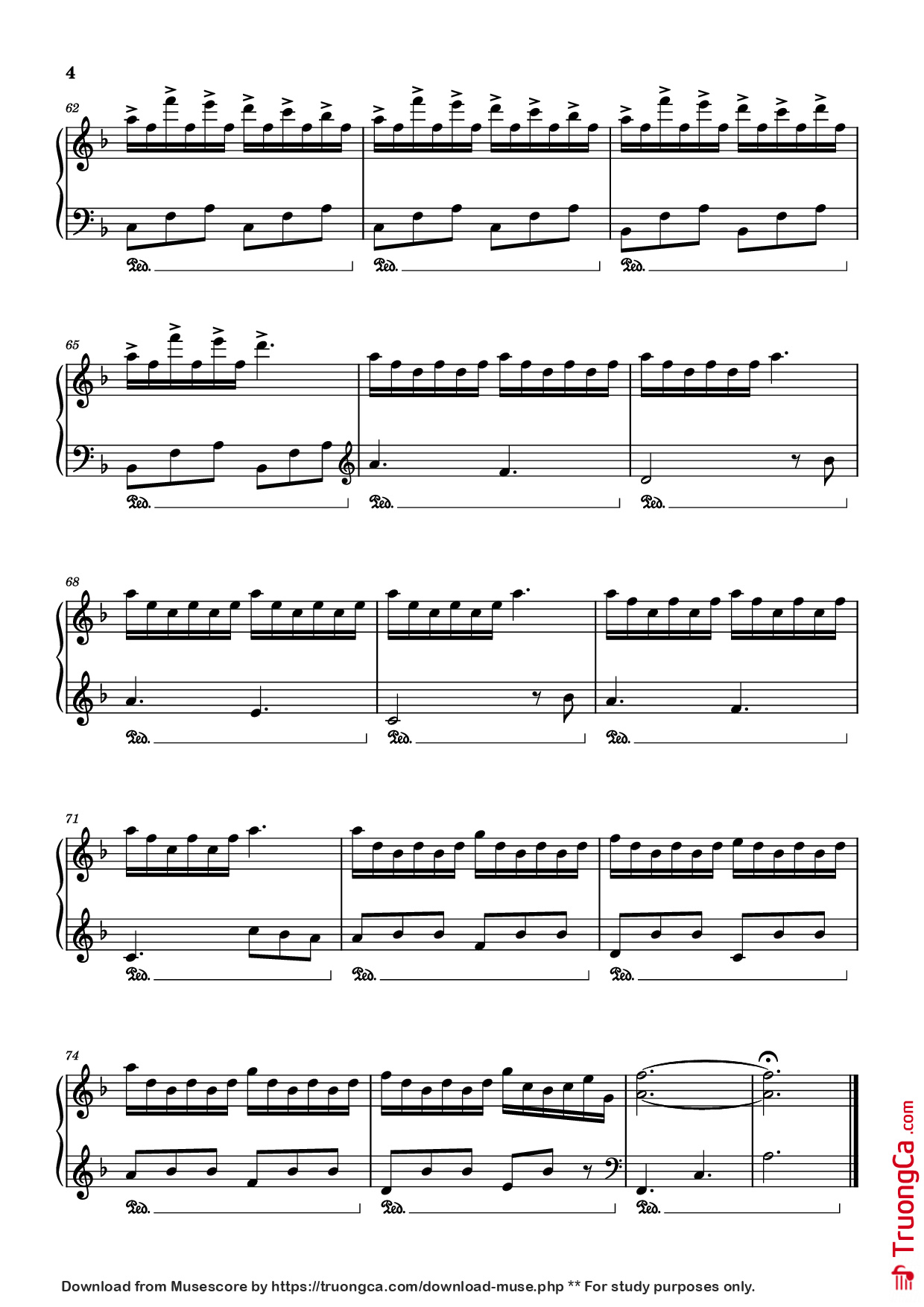 Page 4 of the piano sheet music PDF Piano – Spring Piano by Transc: Daniel Duro Soto