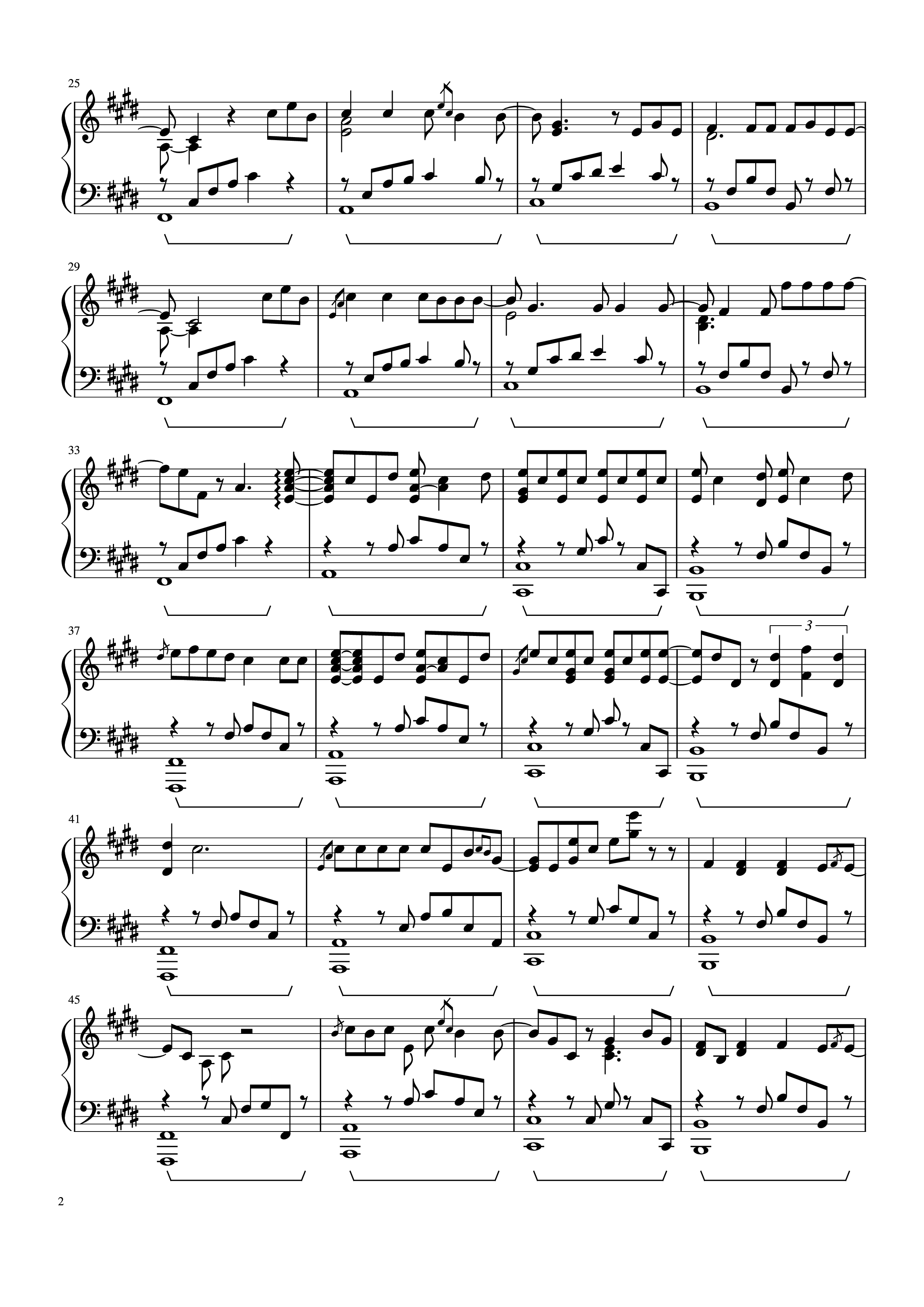 Page 2 of the piano sheet music PDF Piano – Summertime Sadness Piano by Lana Del Rey