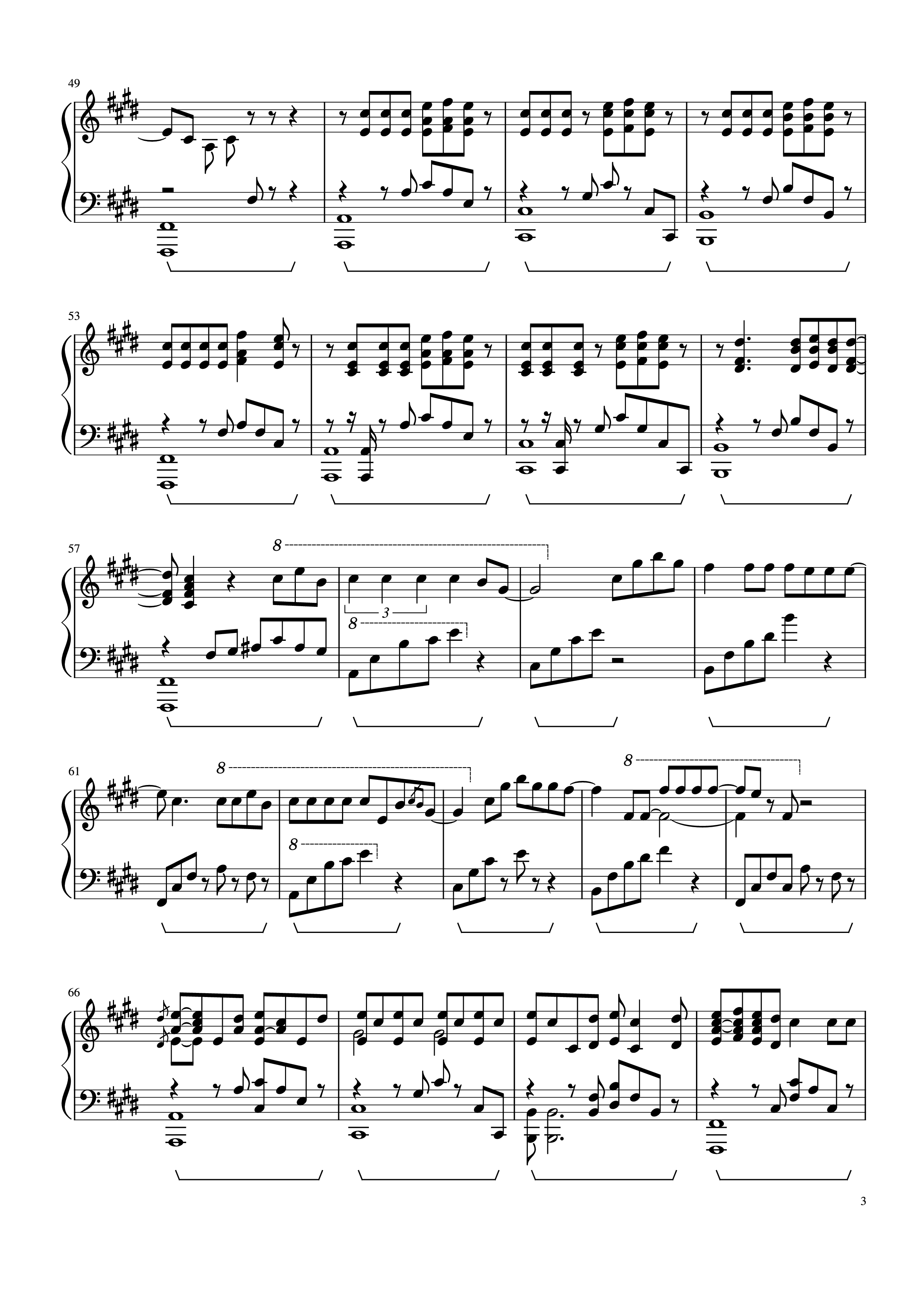 Page 3 of the piano sheet music PDF Piano – Summertime Sadness Piano by Lana Del Rey