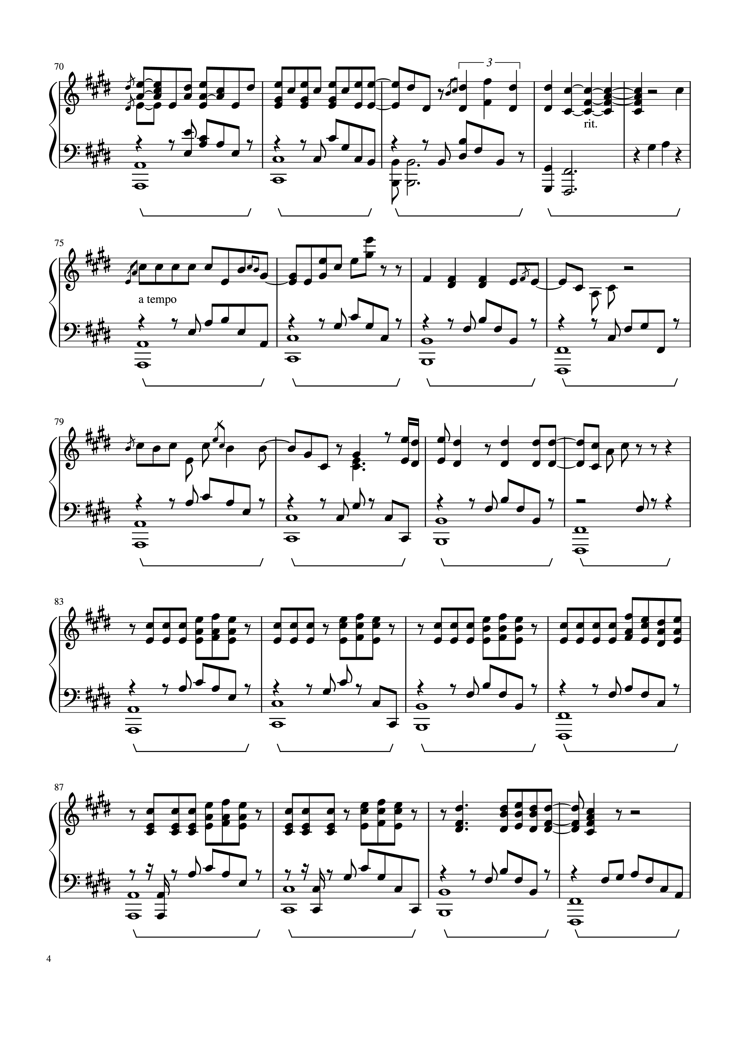 Page 4 of the piano sheet music PDF Piano – Summertime Sadness Piano by Lana Del Rey