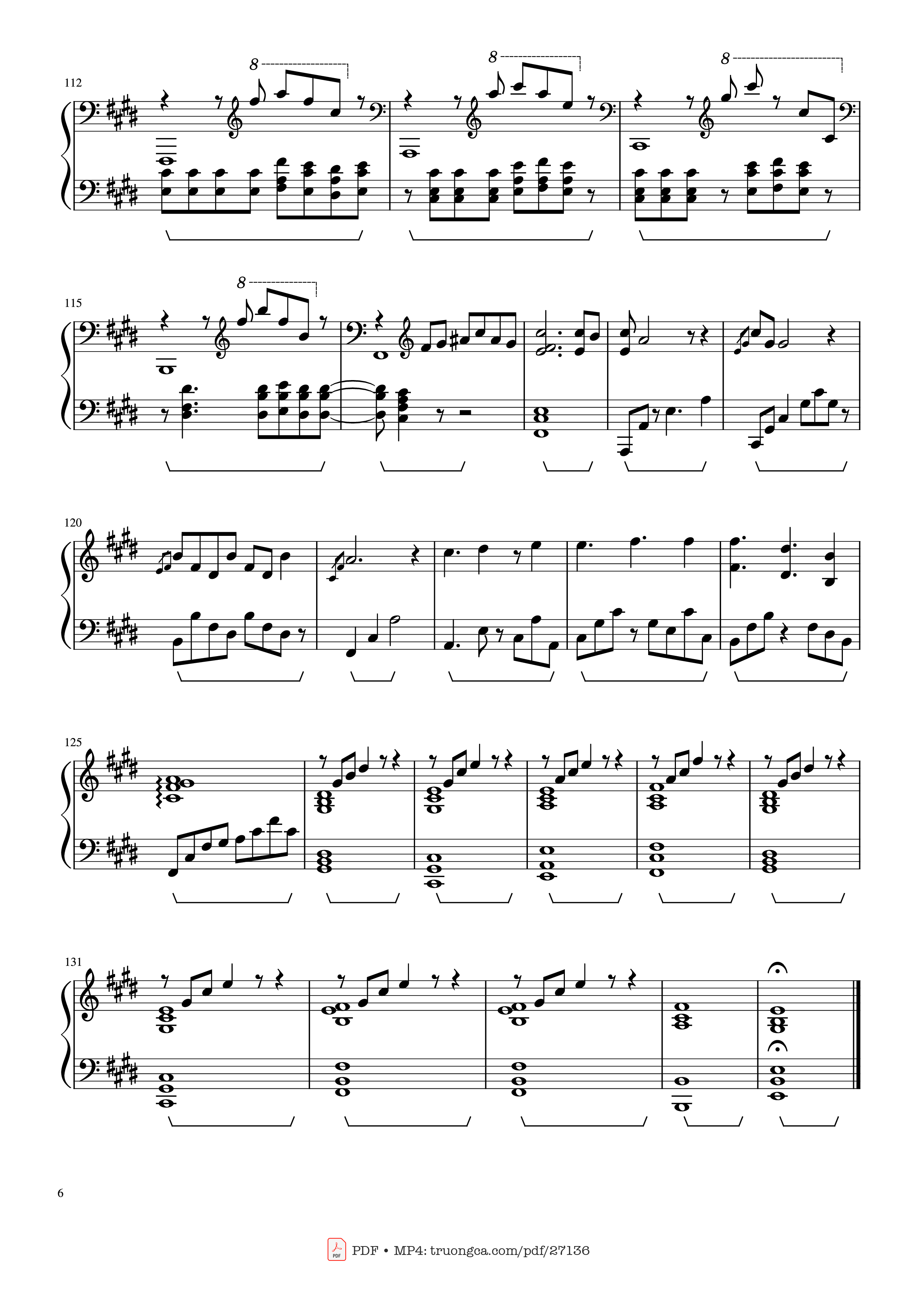 Page 6 of the piano sheet music PDF Piano – Summertime Sadness Piano by Lana Del Rey