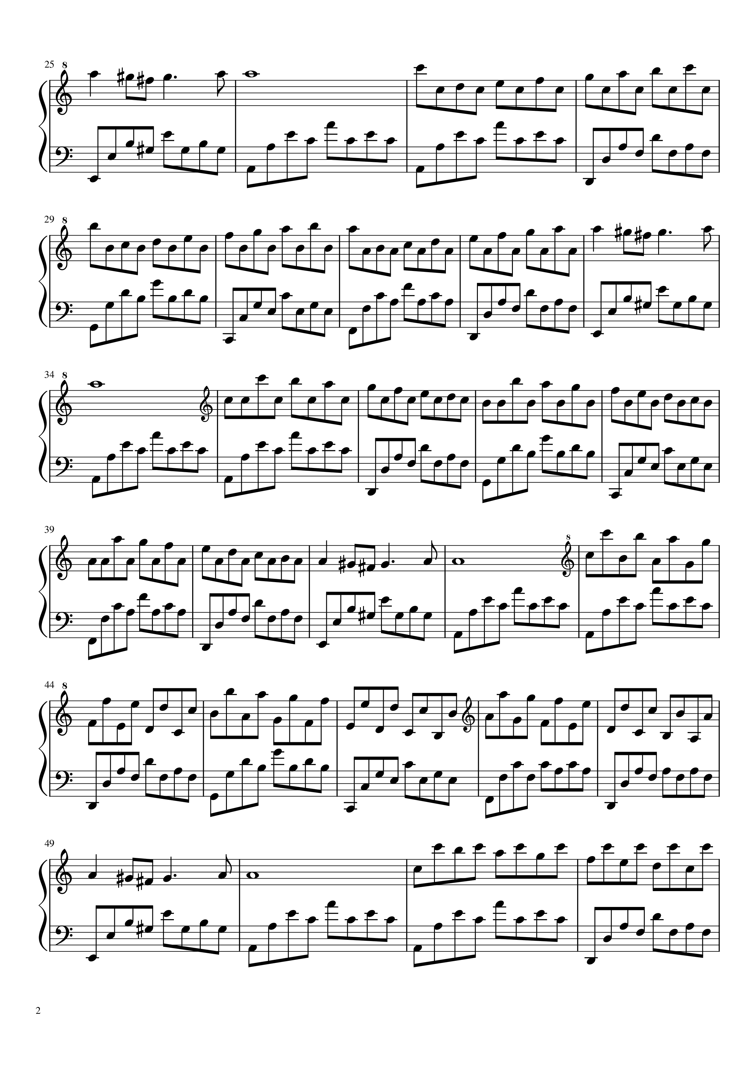 Page 2 of the piano sheet music PDF Piano – Passacaglia Piano by George Frideric Handel