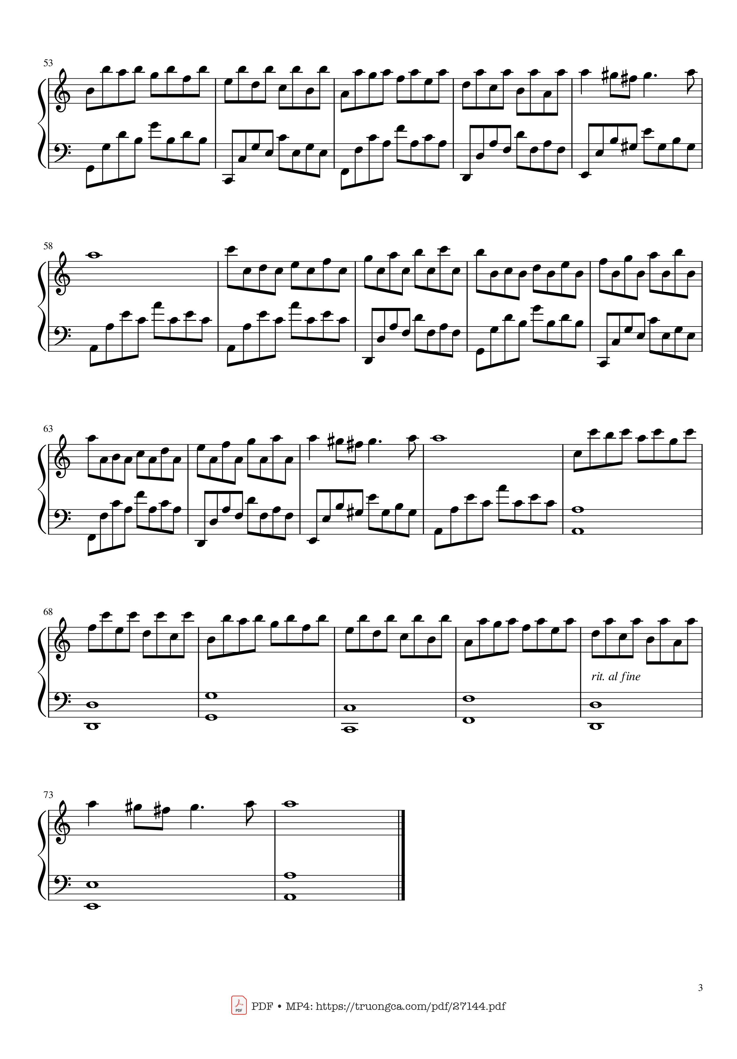 Page 3 of the piano sheet music PDF Piano – Passacaglia Piano by George Frideric Handel