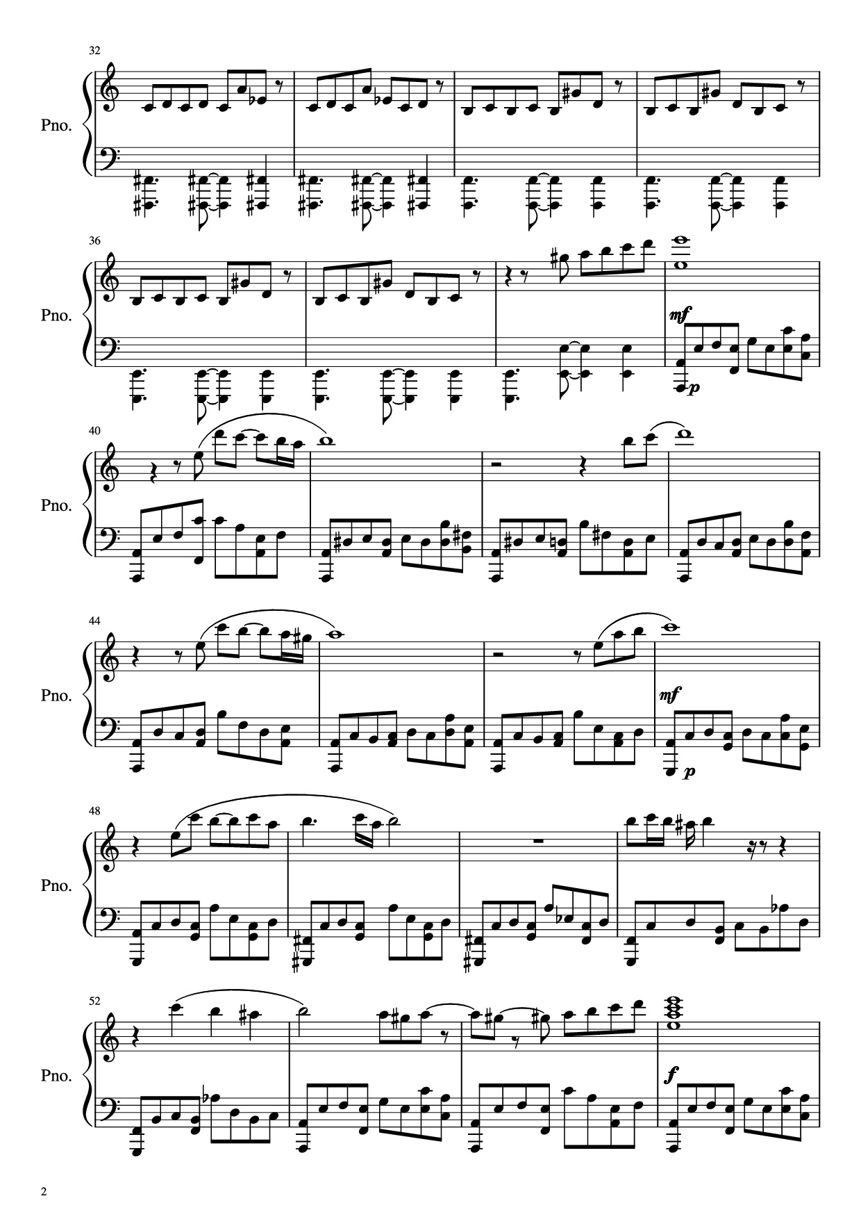 Page 2 of the piano sheet music PDF Piano – Libertango Piano (intermediate) by Astor Piazzolla