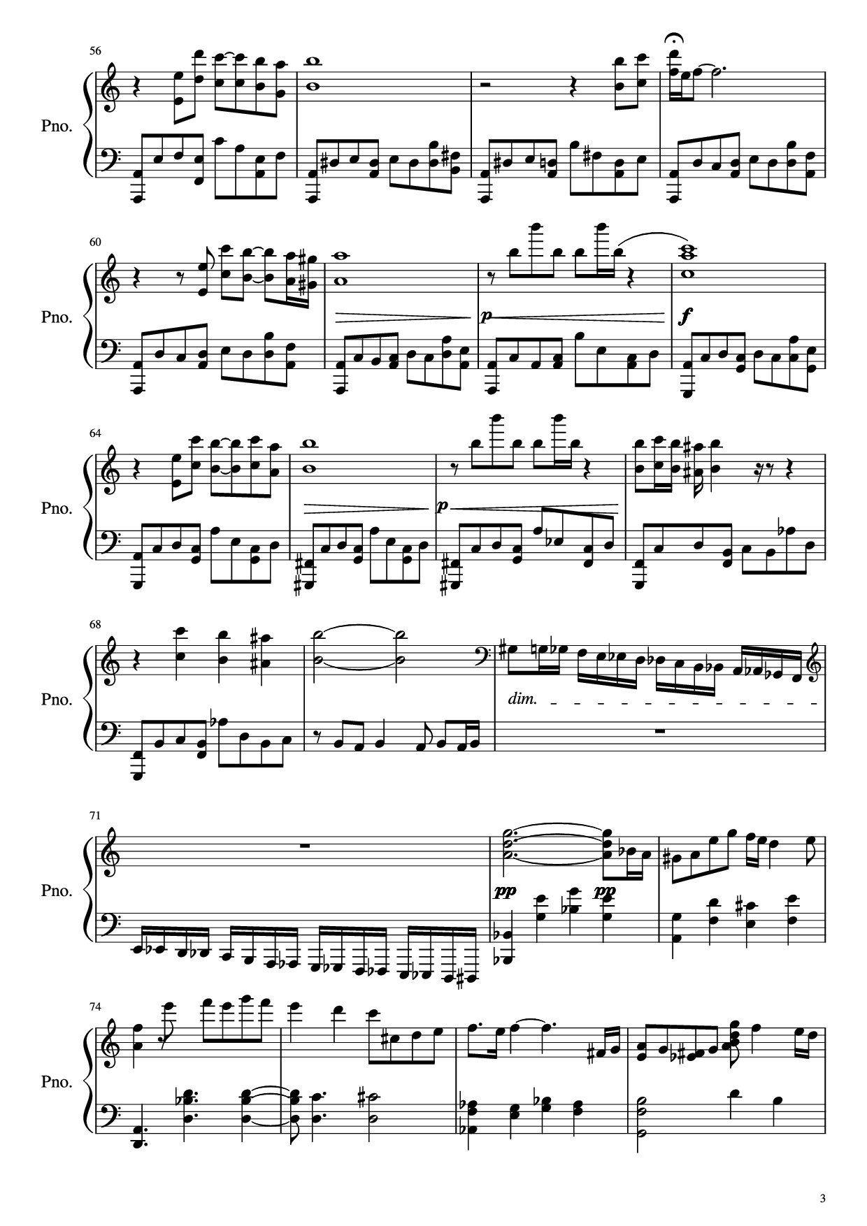 Page 3 of the piano sheet music PDF Piano – Libertango Piano (intermediate) by Astor Piazzolla