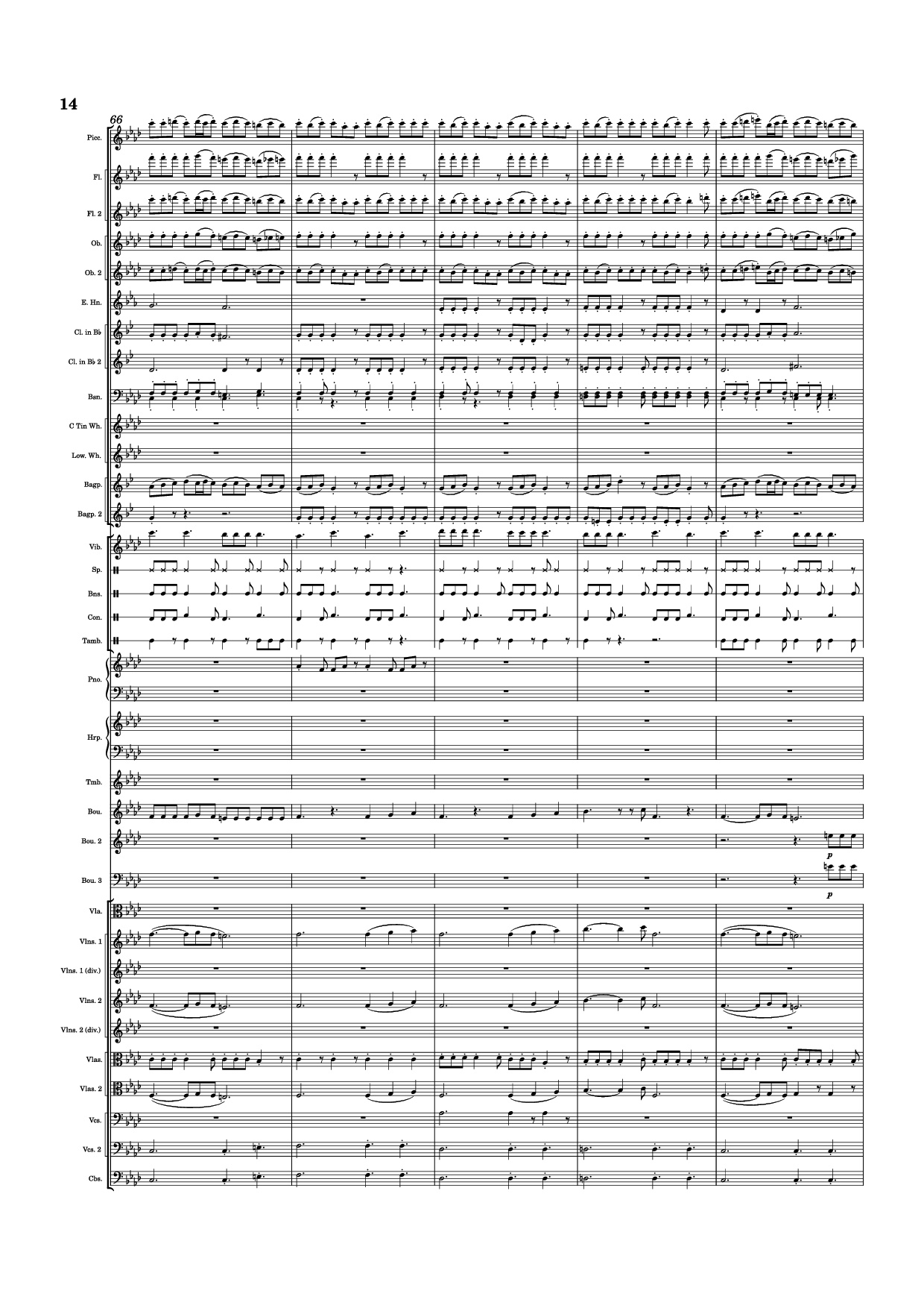 Page 14 of the piano sheet music PDF Piano – Dusk Falls Piano by Hiroki Morishita