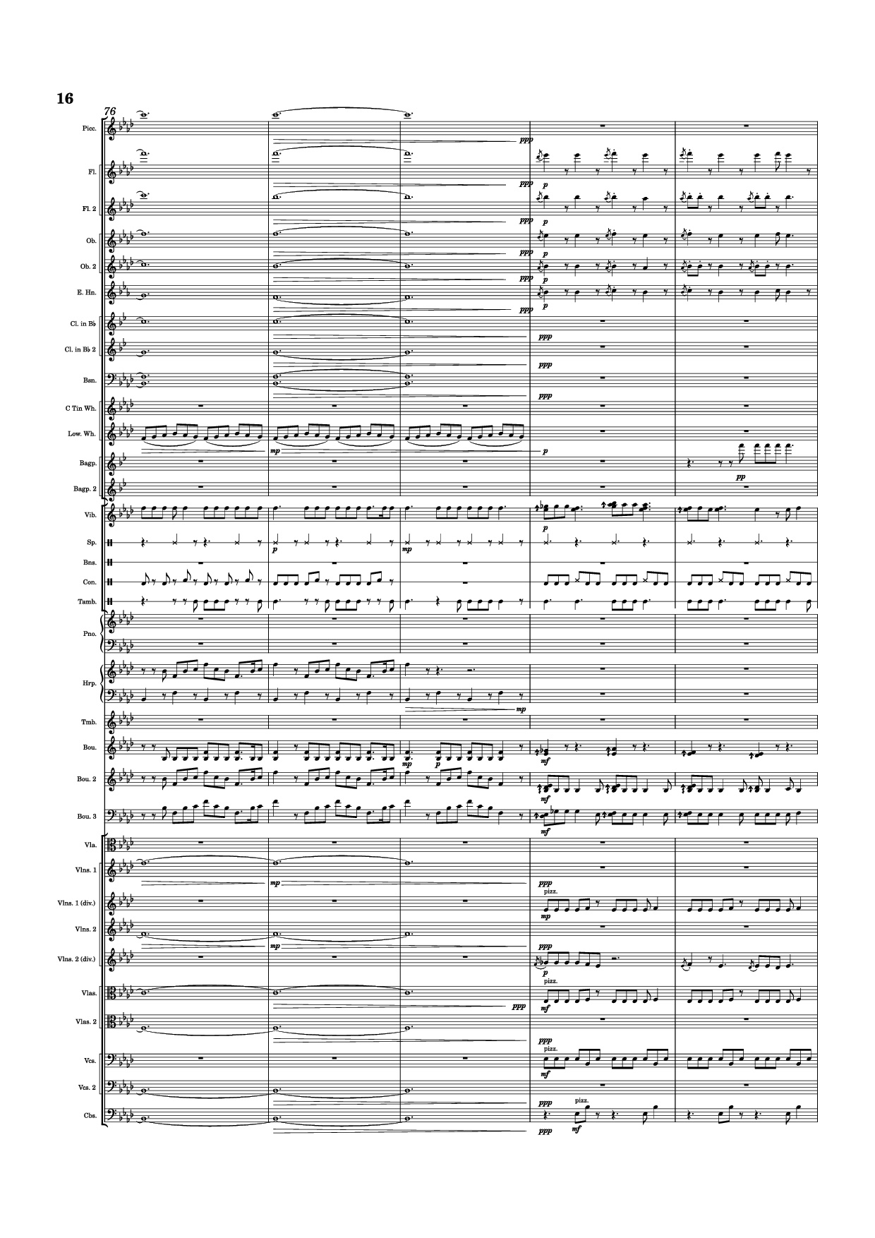 Page 16 of the piano sheet music PDF Piano – Dusk Falls Piano by Hiroki Morishita