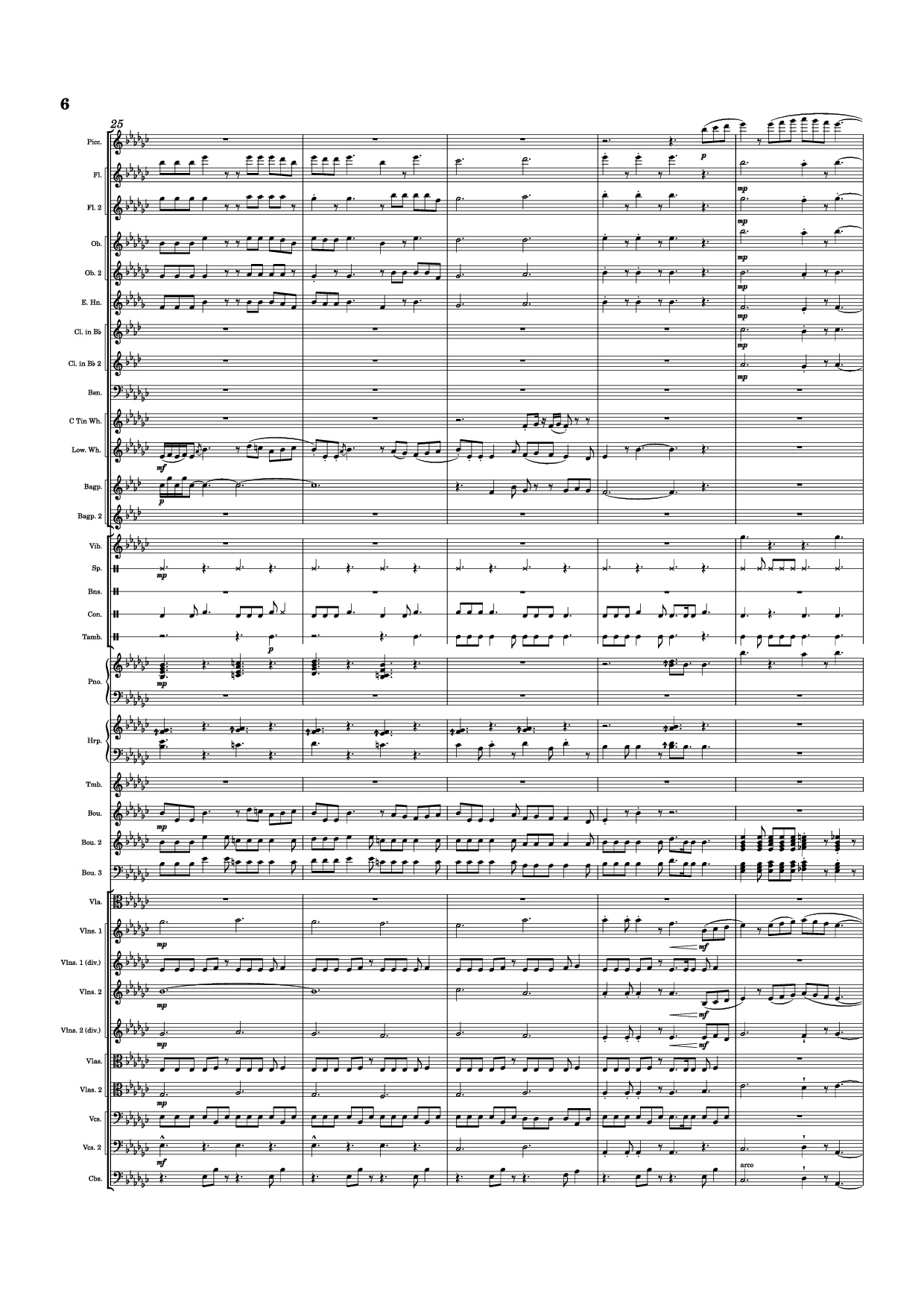 Page 6 of the piano sheet music PDF Piano – Dusk Falls Piano by Hiroki Morishita