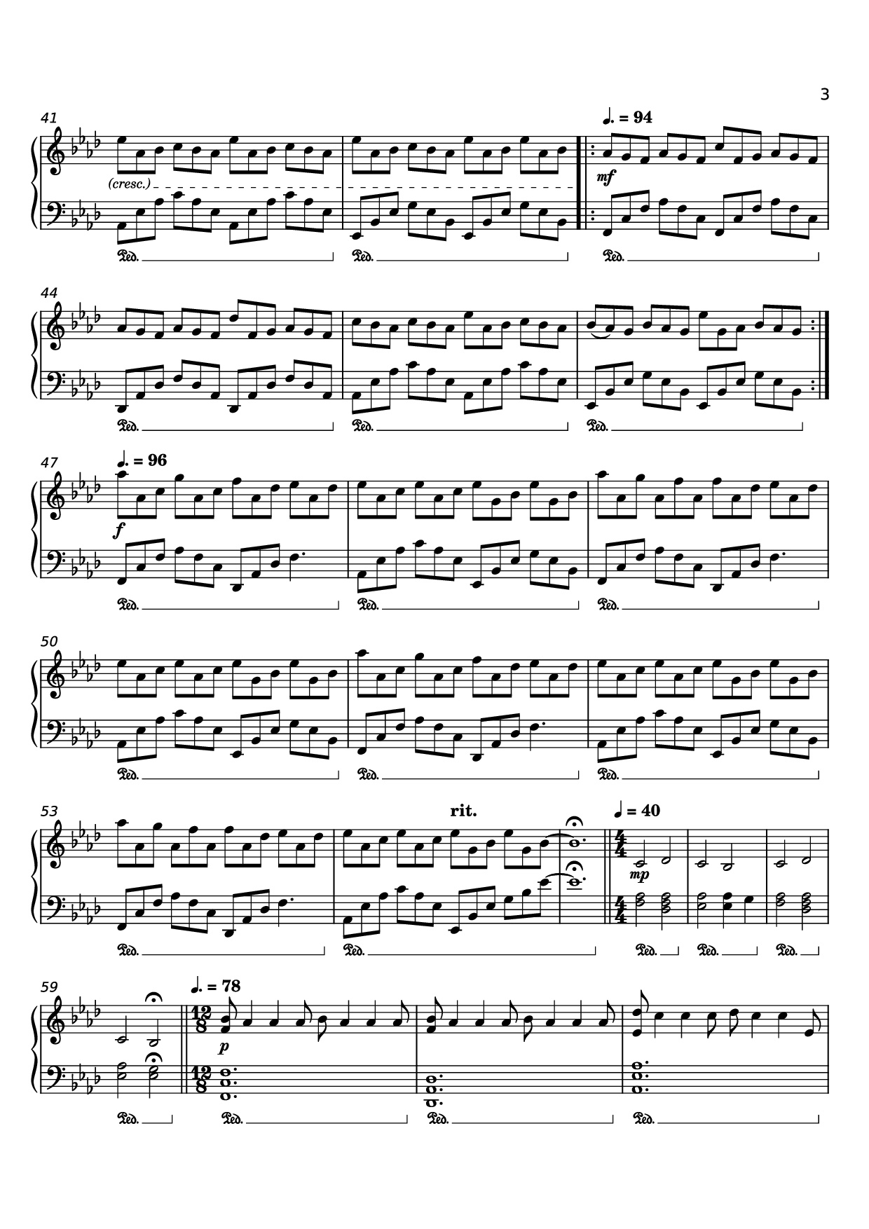 Page 3 of the piano sheet music PDF Piano – Nuvole Bianchi Piano by Undefined