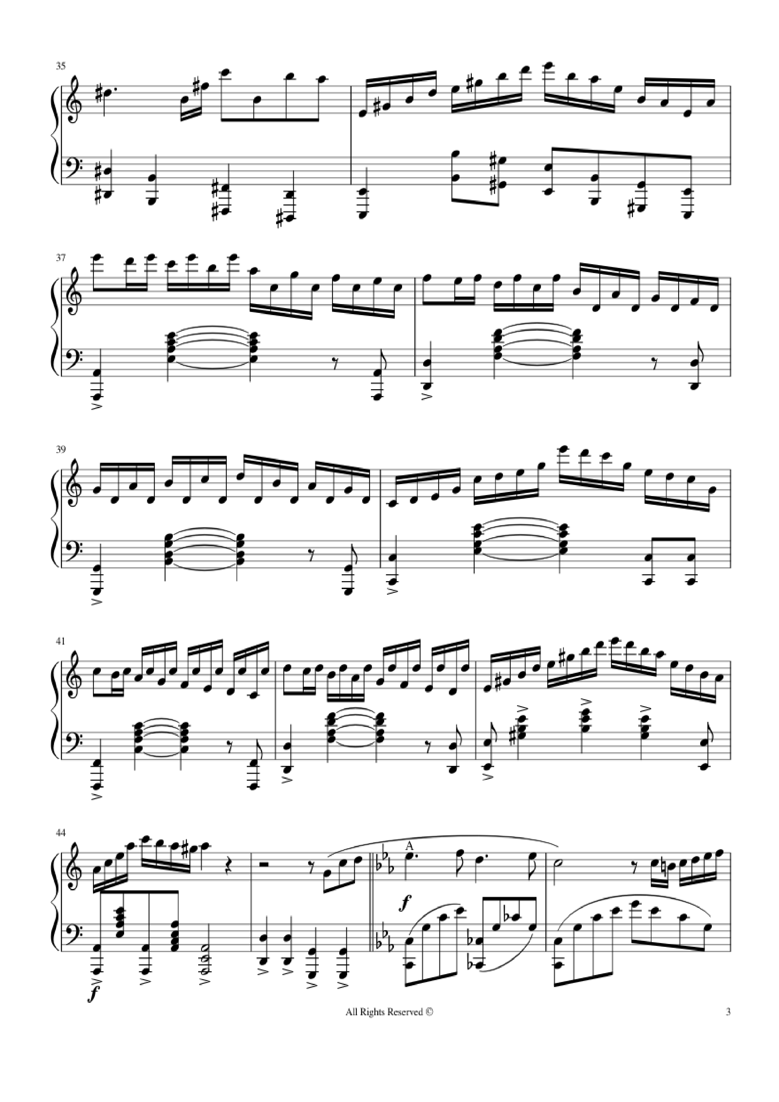 Page 3 of the piano sheet music PDF Piano – Beethoven Virus by BanYa