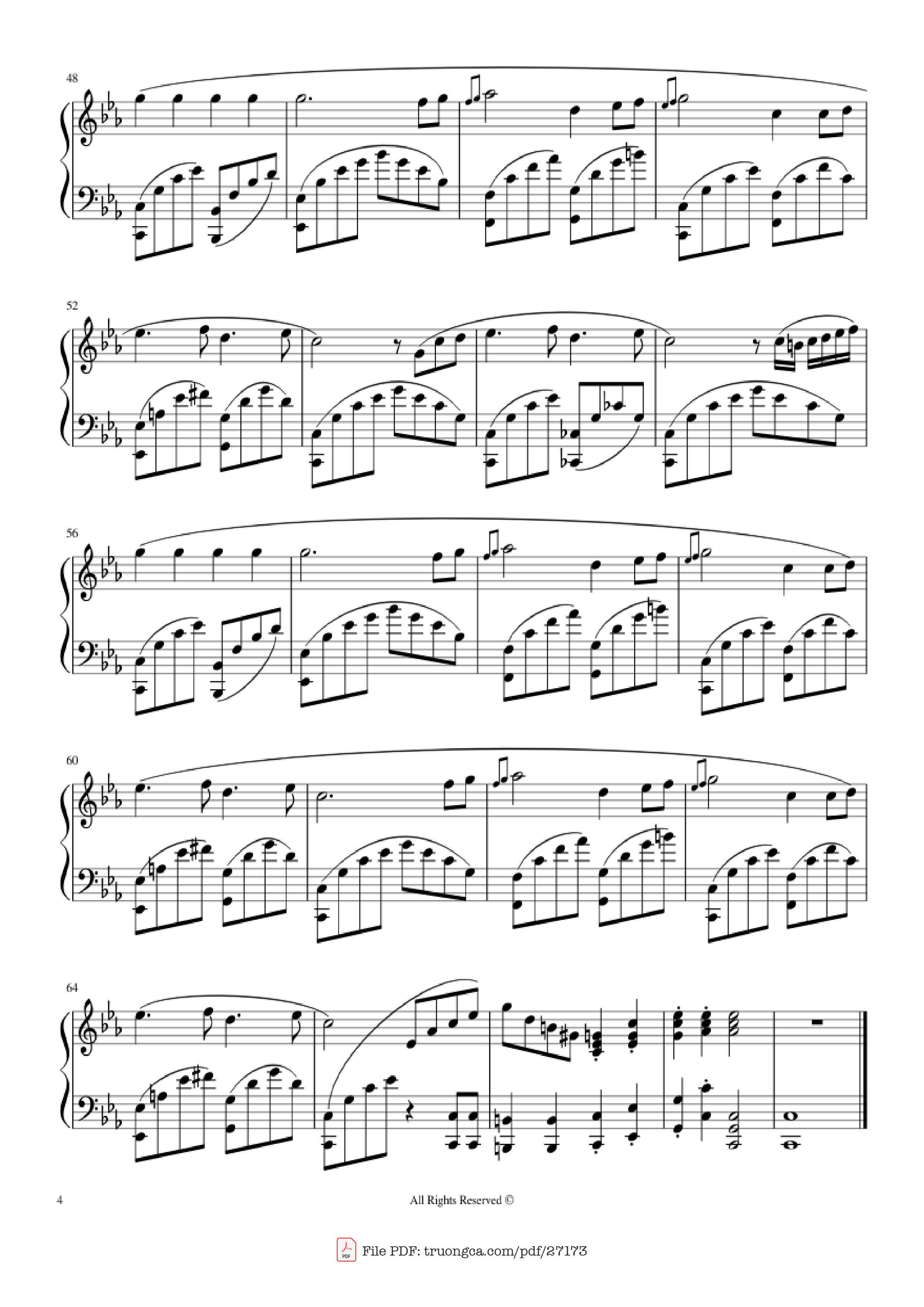 Page 4 of the piano sheet music PDF Piano – Beethoven Virus by BanYa