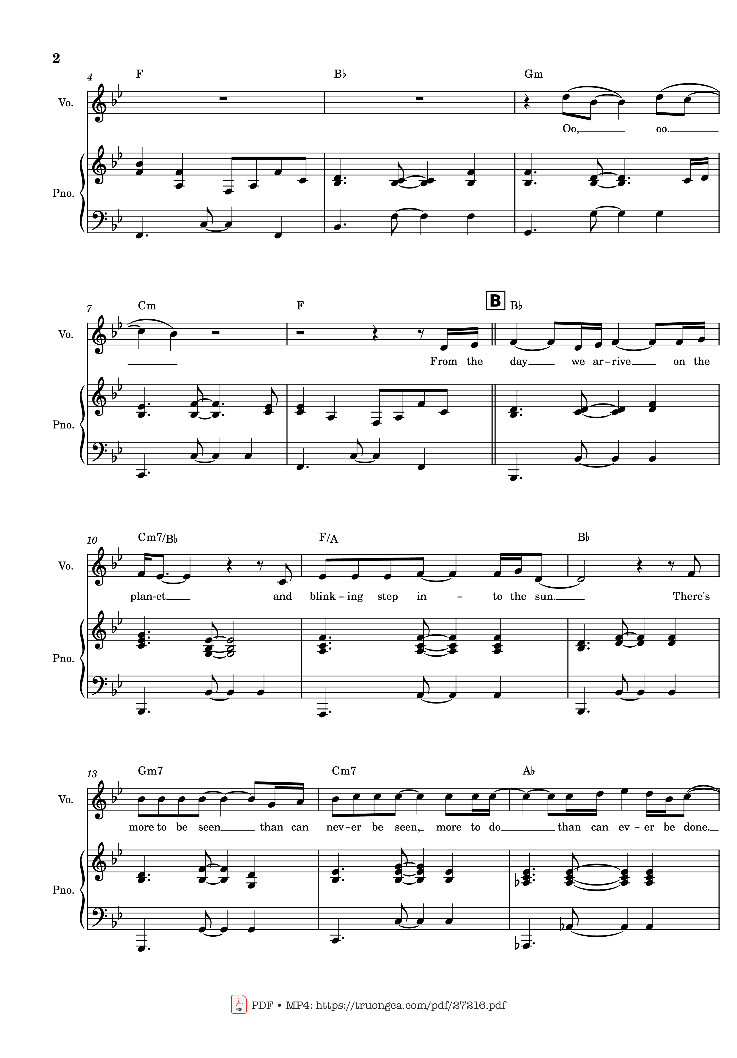 Page 2 of the piano sheet music PDF Piano – Circle of Life Piano & Vocal by Elton John