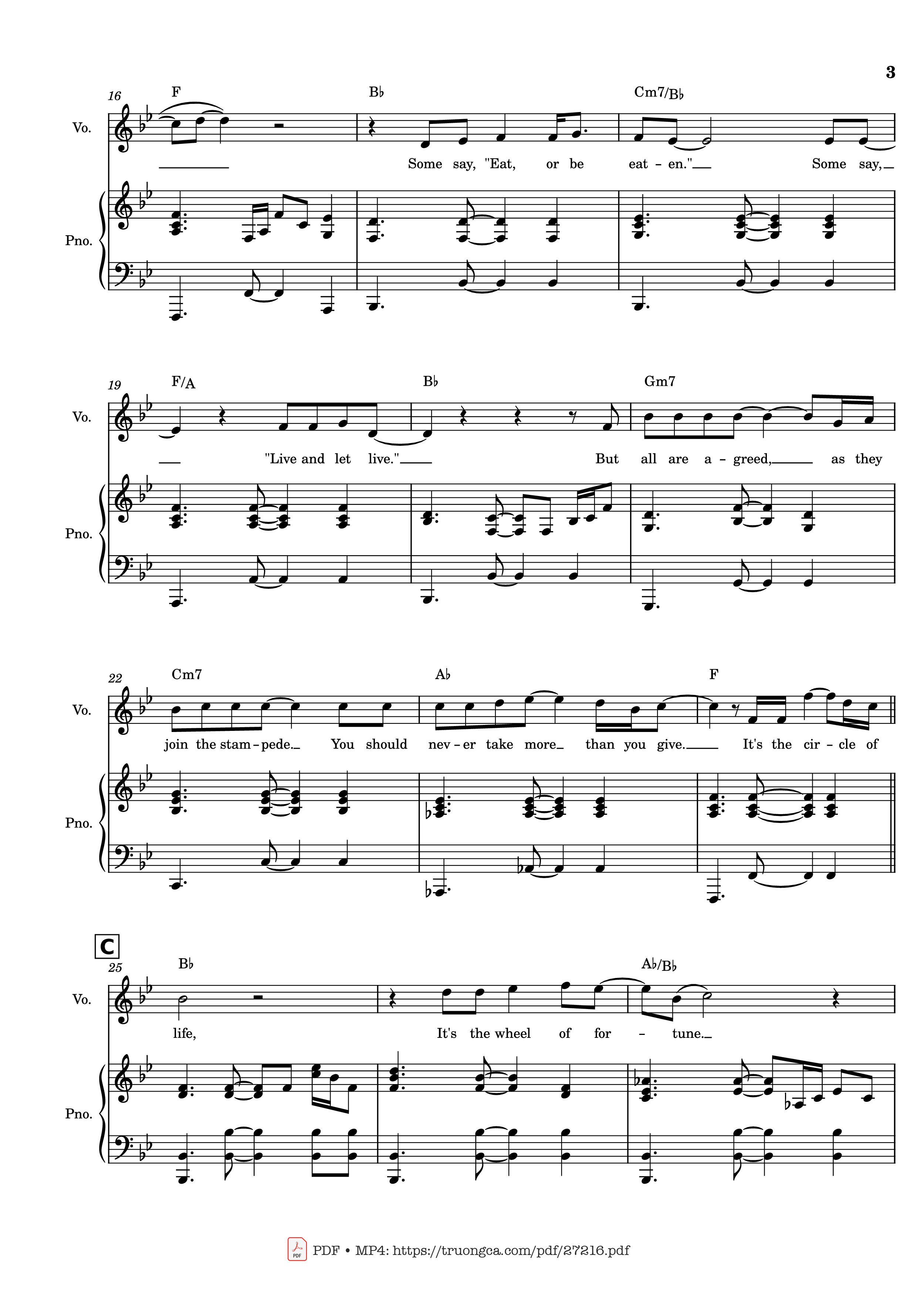Page 3 of the piano sheet music PDF Piano – Circle of Life Piano & Vocal by Elton John
