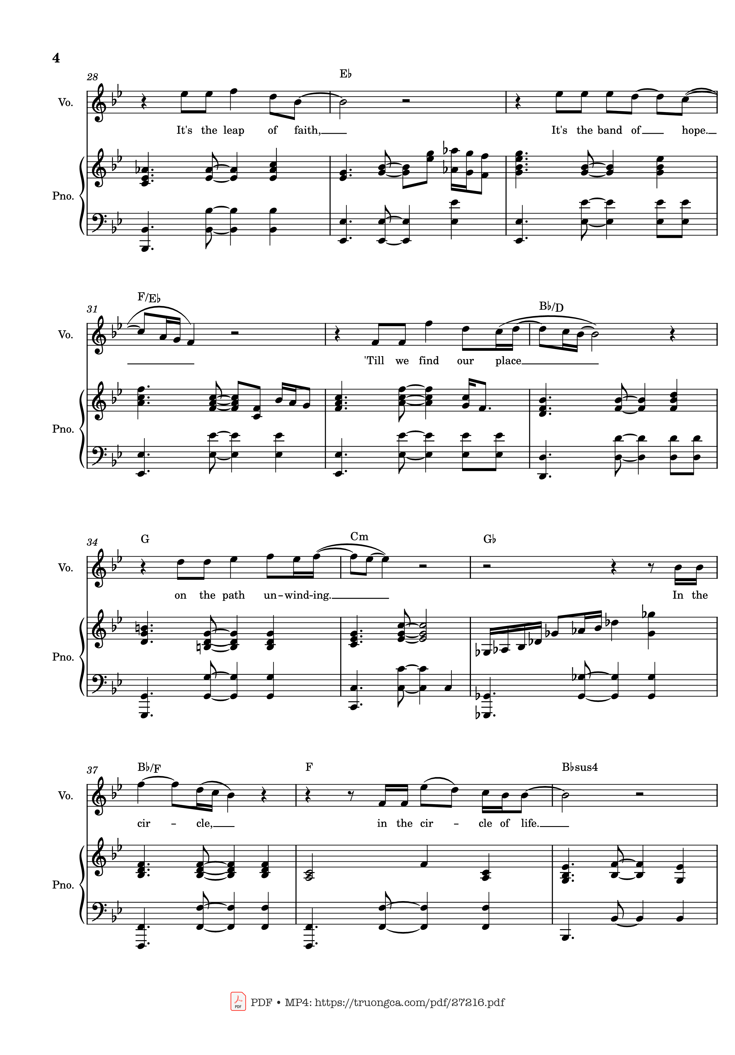 Page 4 of the piano sheet music PDF Piano – Circle of Life Piano & Vocal by Elton John