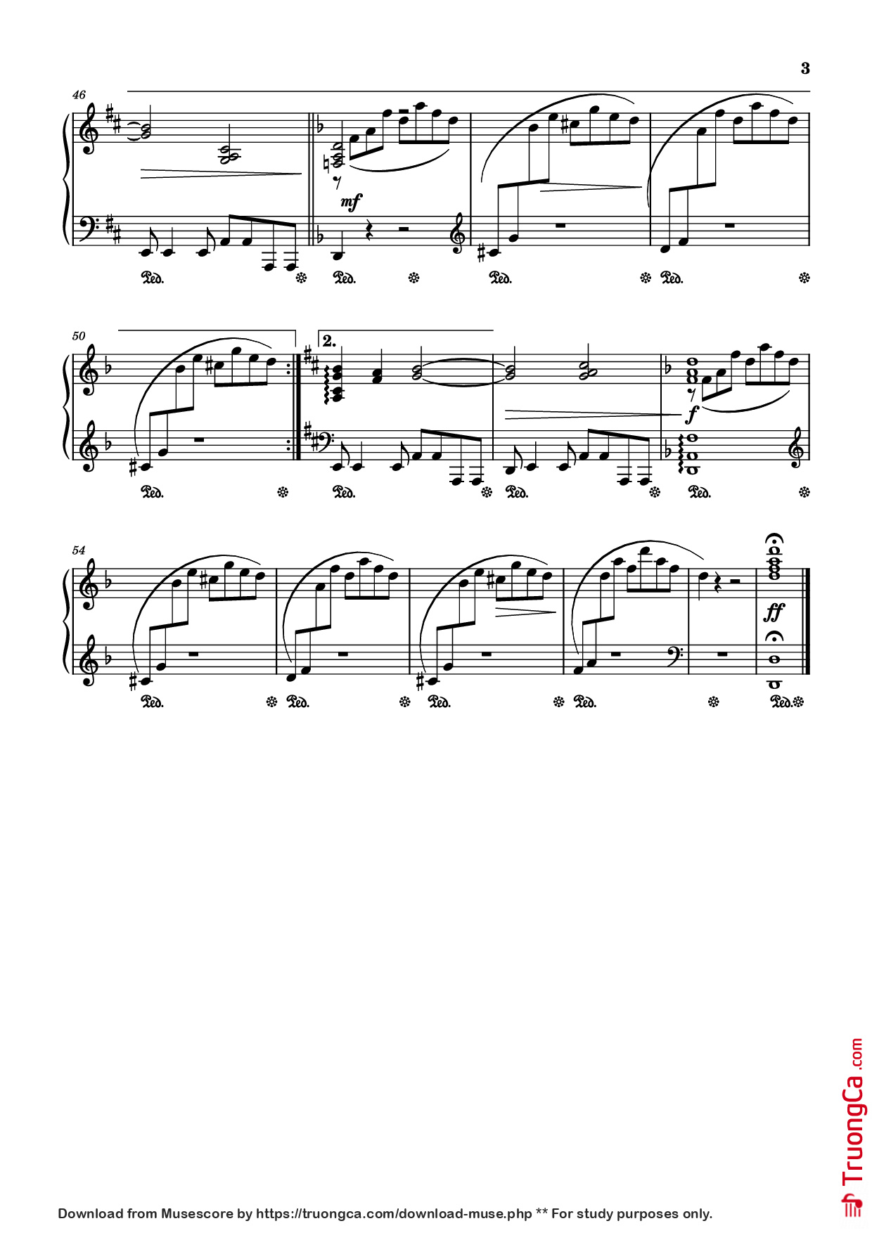 Page 3 of the piano sheet music PDF Piano – Крылатые качели Piano by Е. Крылатов
