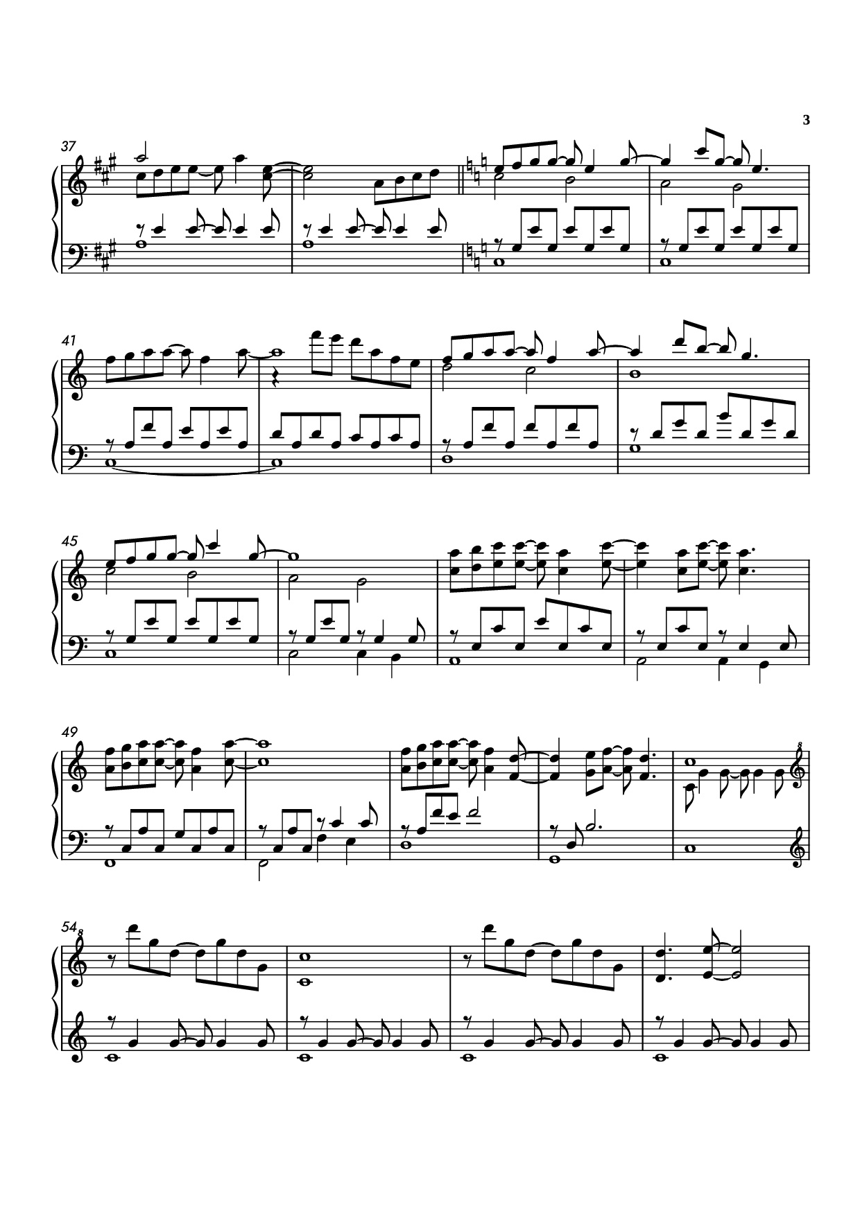 Page 3 of the piano sheet music PDF Piano – Forrest Gump theme Piano by Undefined