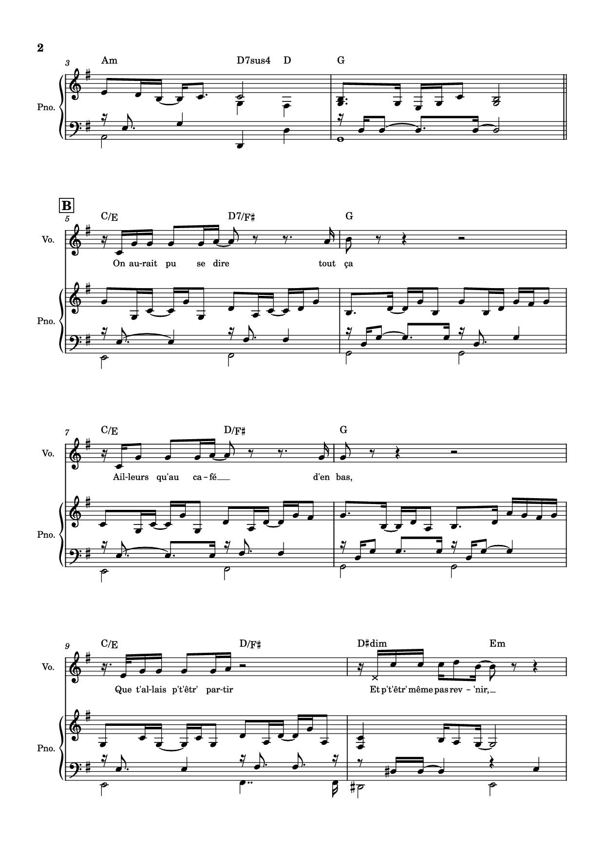Page 2 of the piano sheet music PDF Piano – J