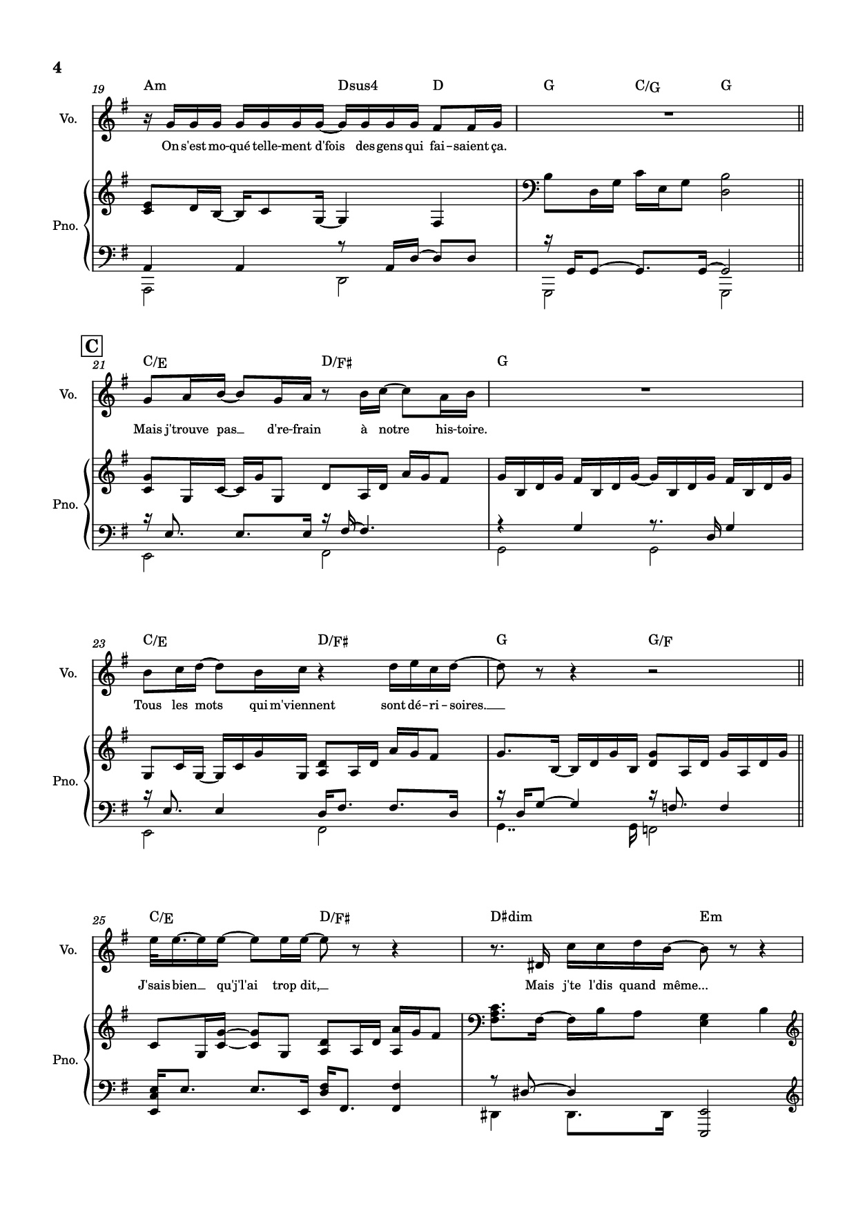 Page 4 of the piano sheet music PDF Piano – J