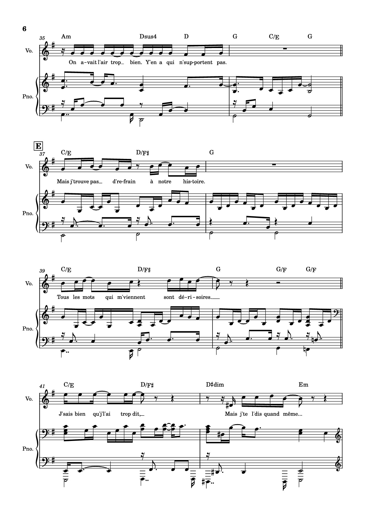 Page 6 of the piano sheet music PDF Piano – J