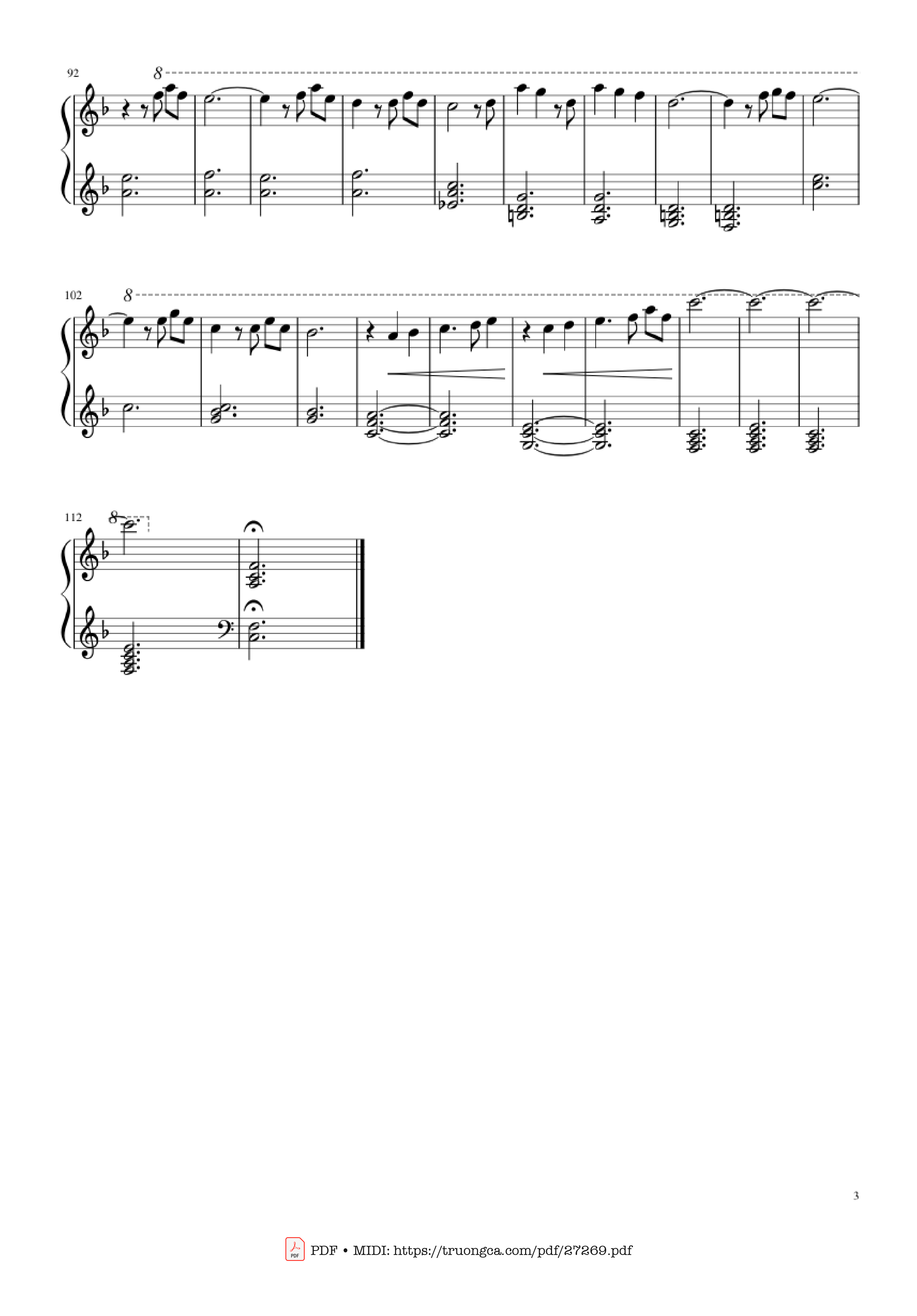 Page 3 of the piano sheet music PDF Piano – Married Life Piano by Michael Giacchino